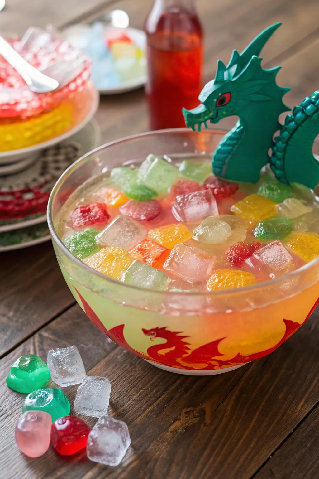 Dragon fire punch offers a refreshing and visually stunning beverage.