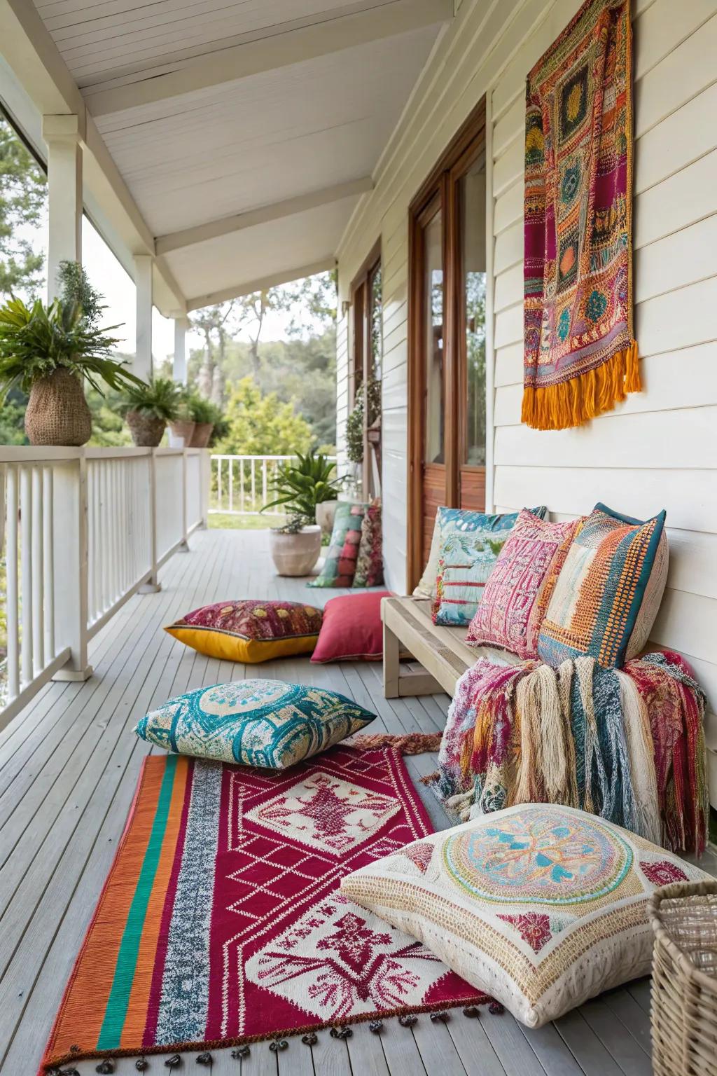 Fabrics and chairs blend.