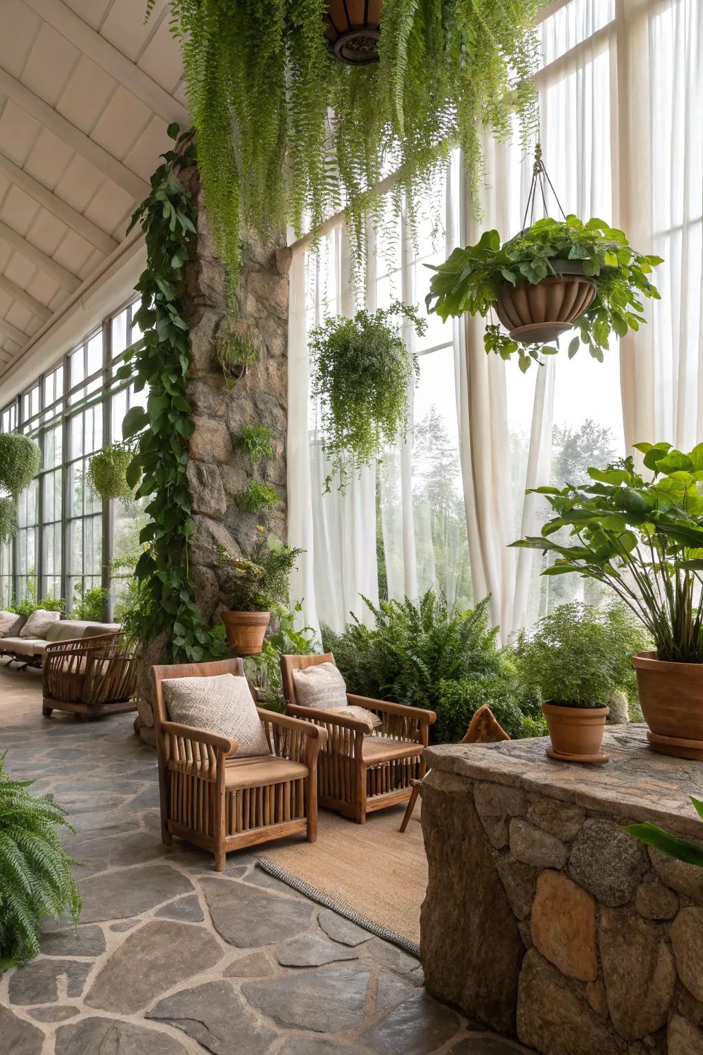 Biophilic design creates a calming and refreshing indoor environment.