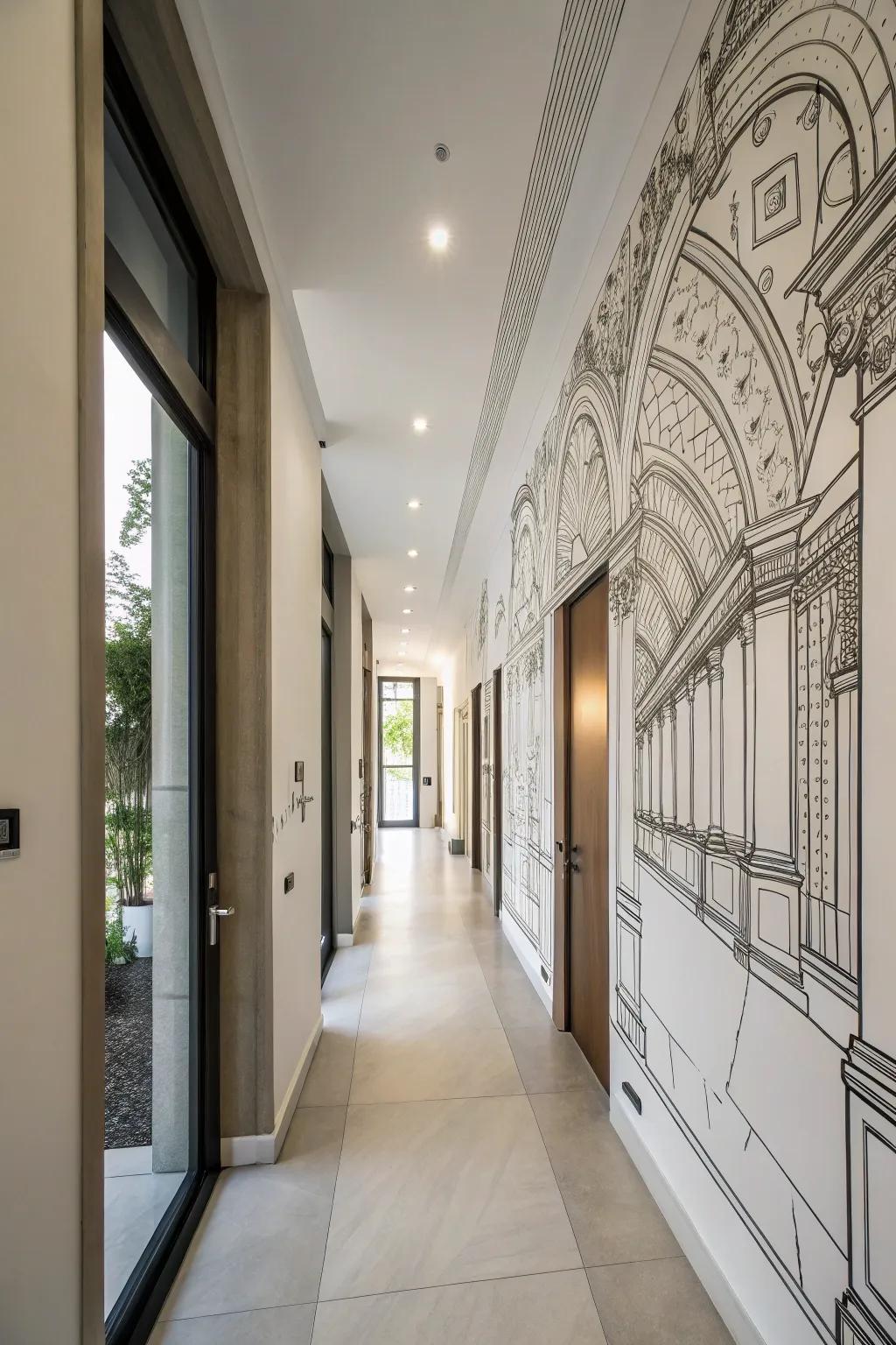 Celebrate design with structural linear artwork.