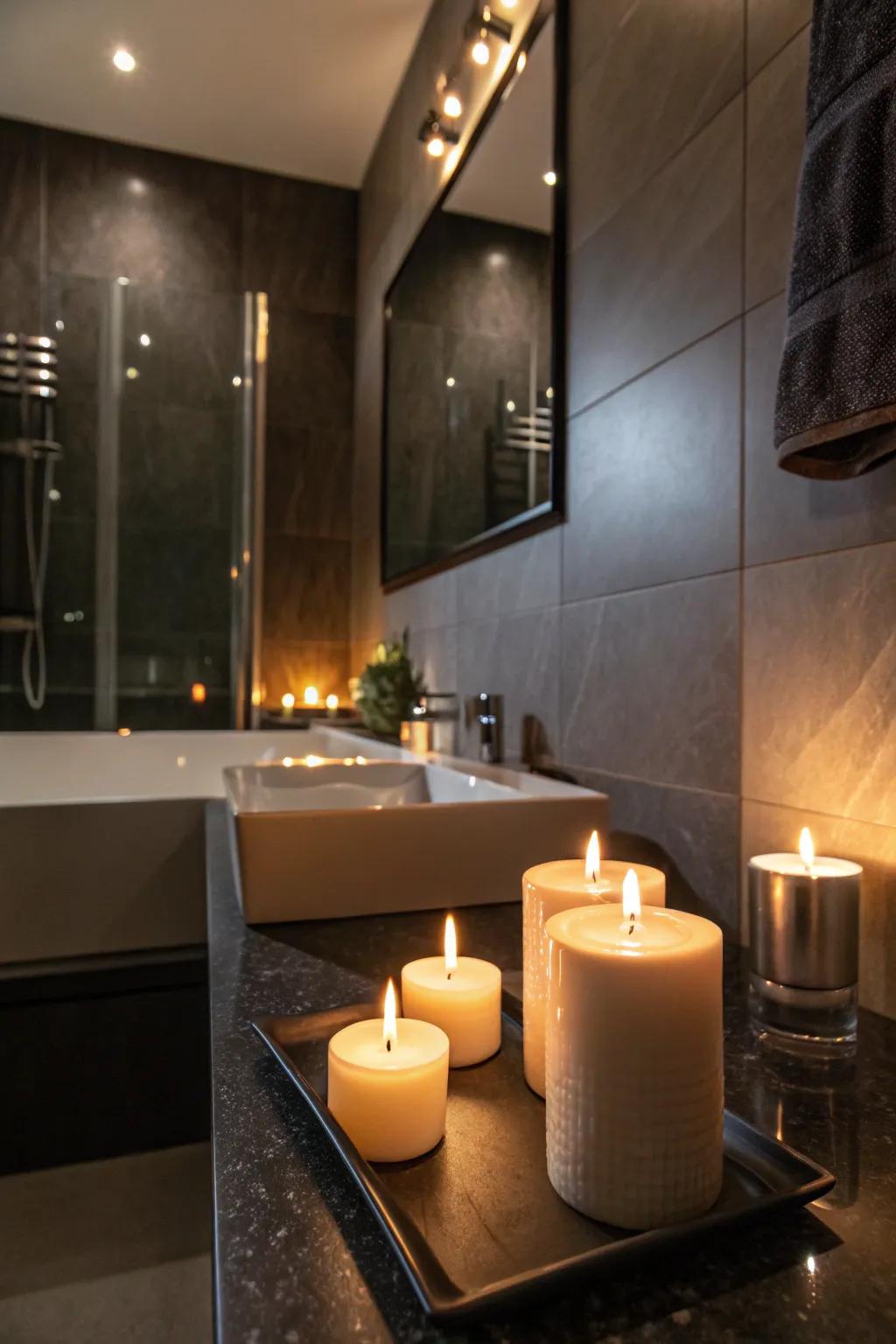 Delicate fragrance completes the moody bathroom experience.