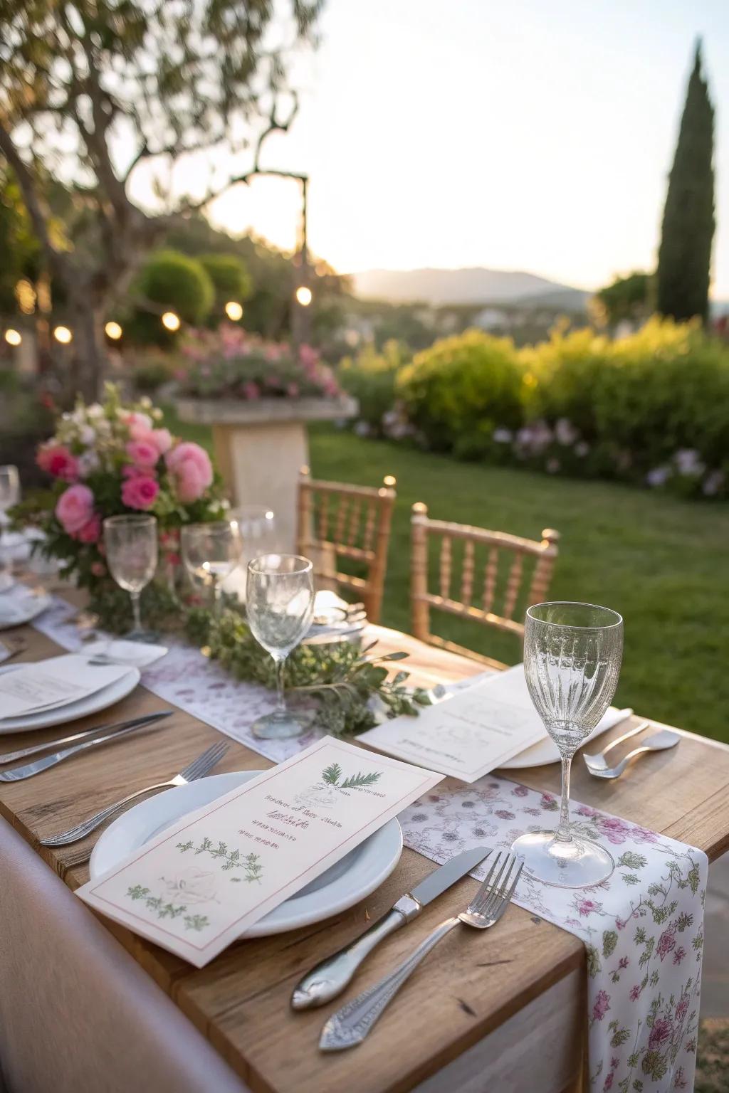 Personalized table settings make guests feel special.