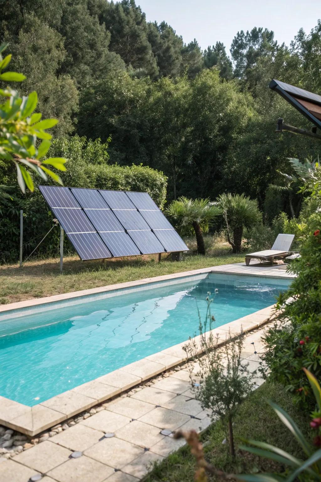 Use solar energy to keep your pool warm sustainably.