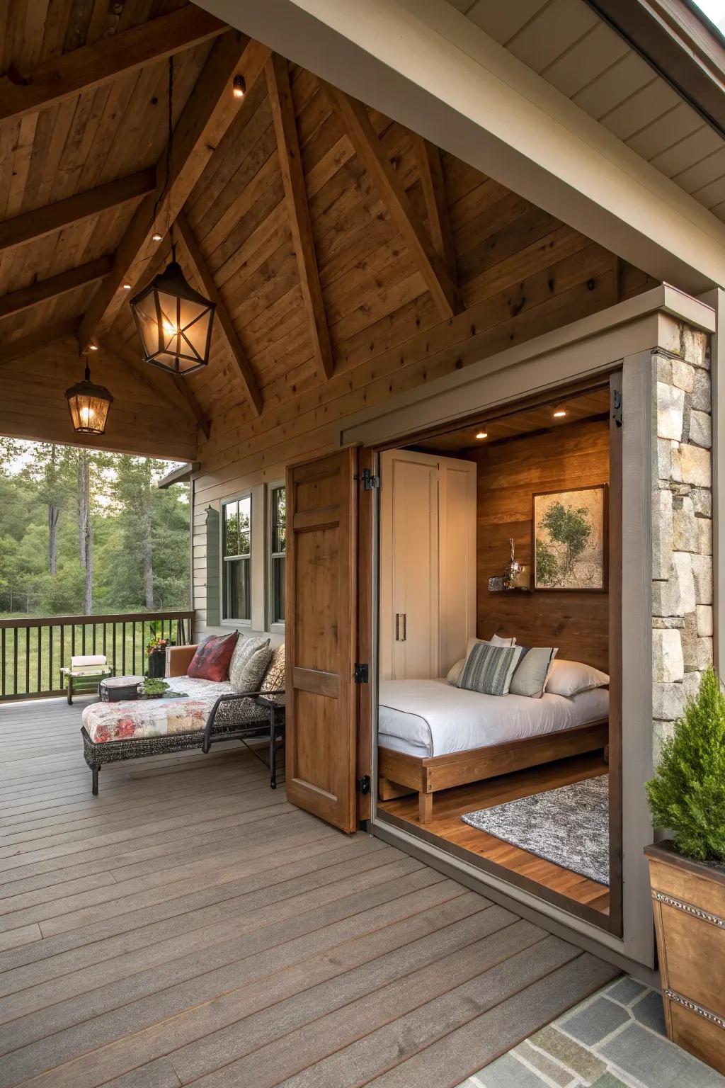 A Folding Bed contributes a surprising and practical element.