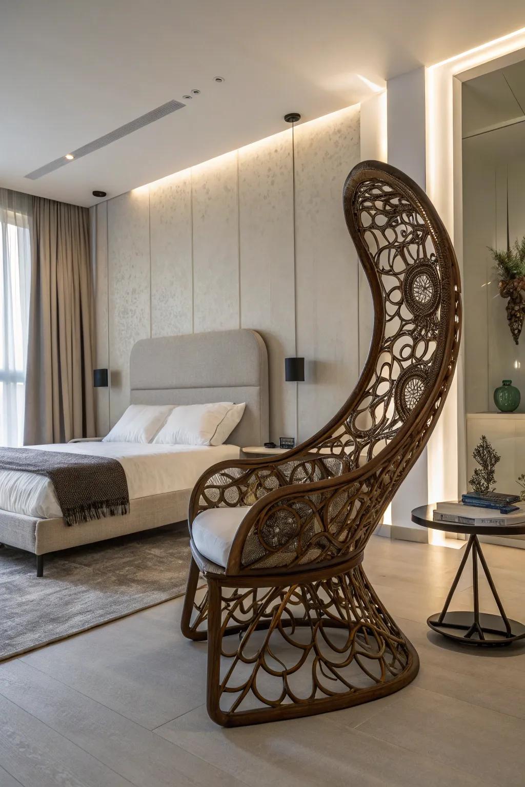 Sculptural chairs blend art and functionality, enhancing your space with their unique designs.