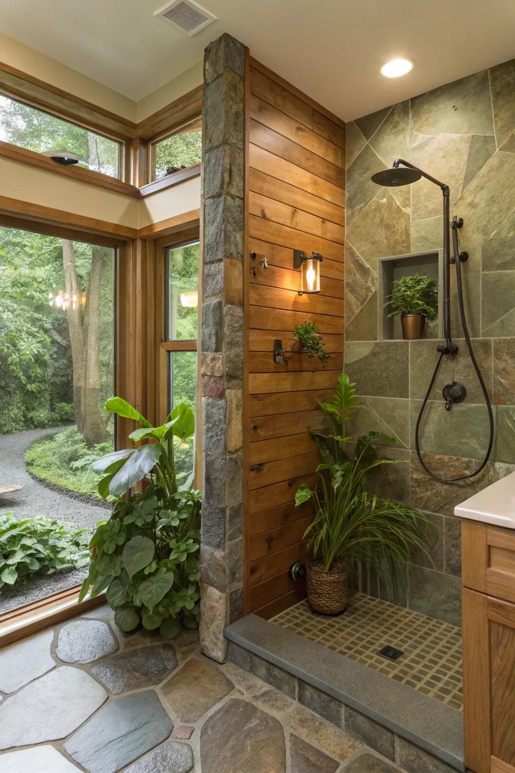 Reconnect with nature in your shower design.