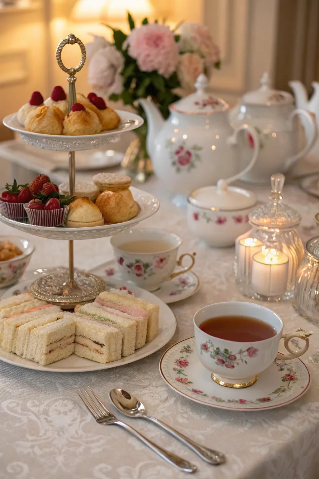 An elegant drink get-together setup for a refined Galentine's Day gathering.