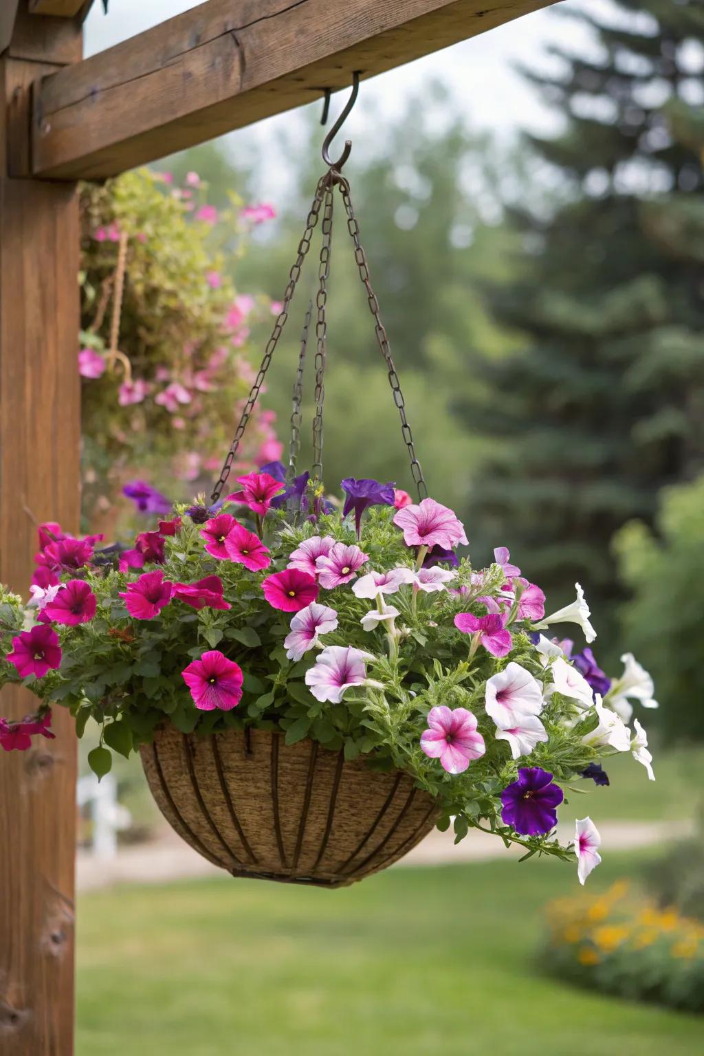 Pixie flower's petite blossoms complement the boldness of petunias.
