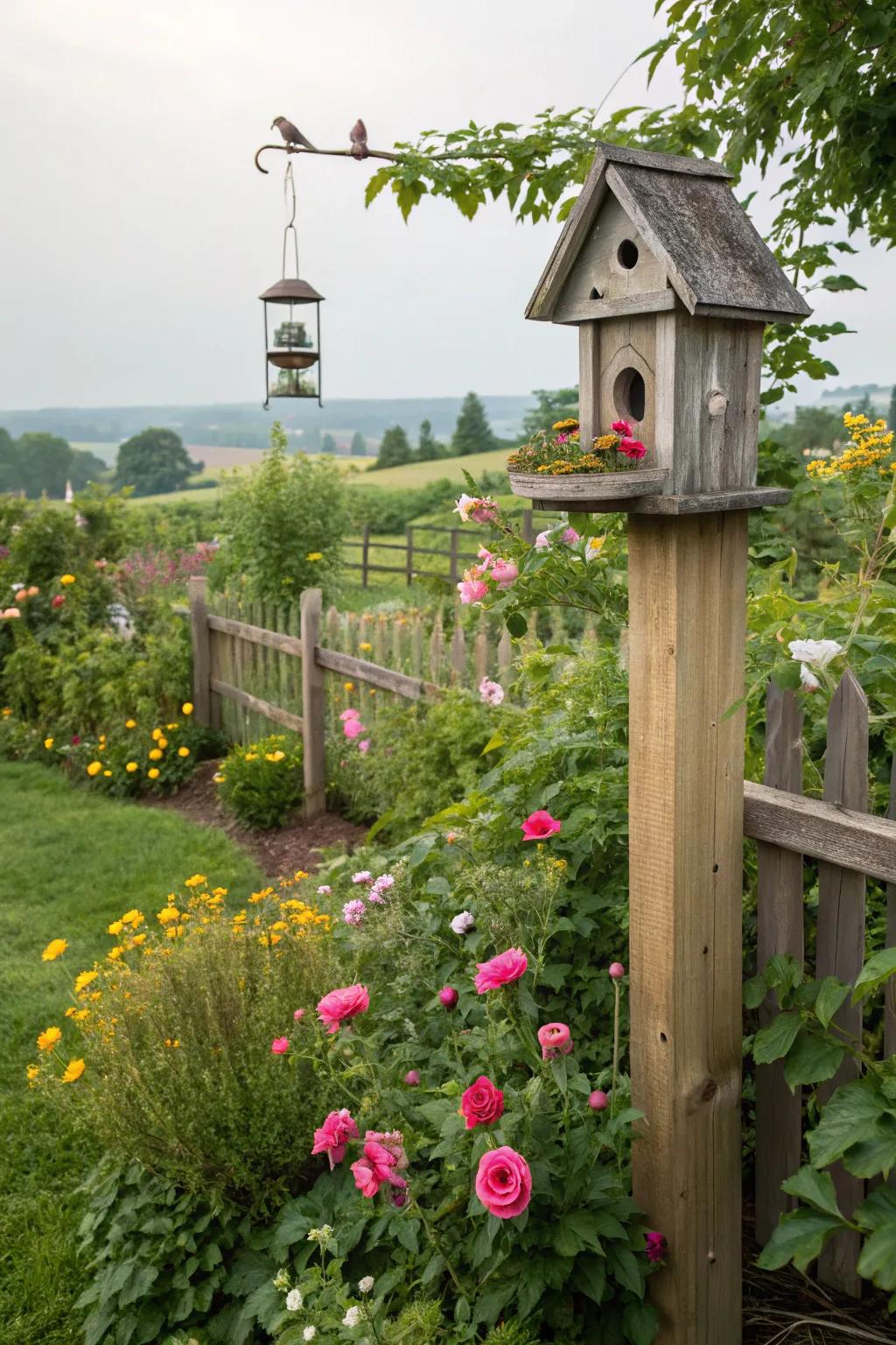 Avian-welcoming features that bring existence and motion to the garden.