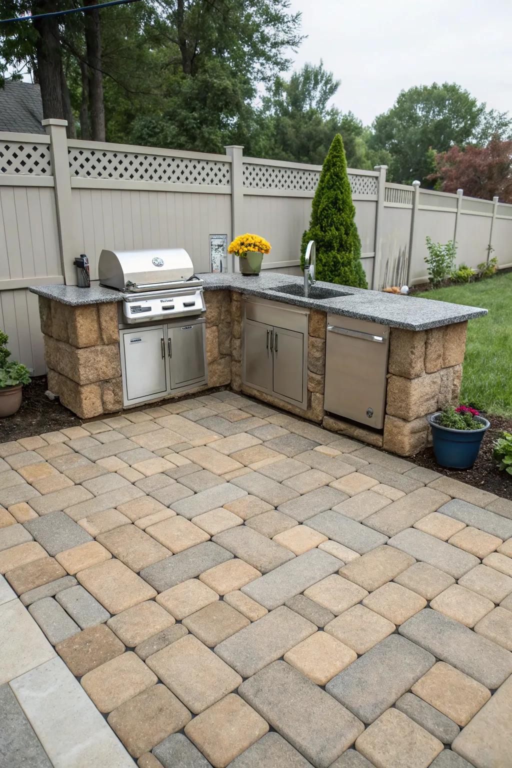 A compact patio transmuted into a culinary haven.