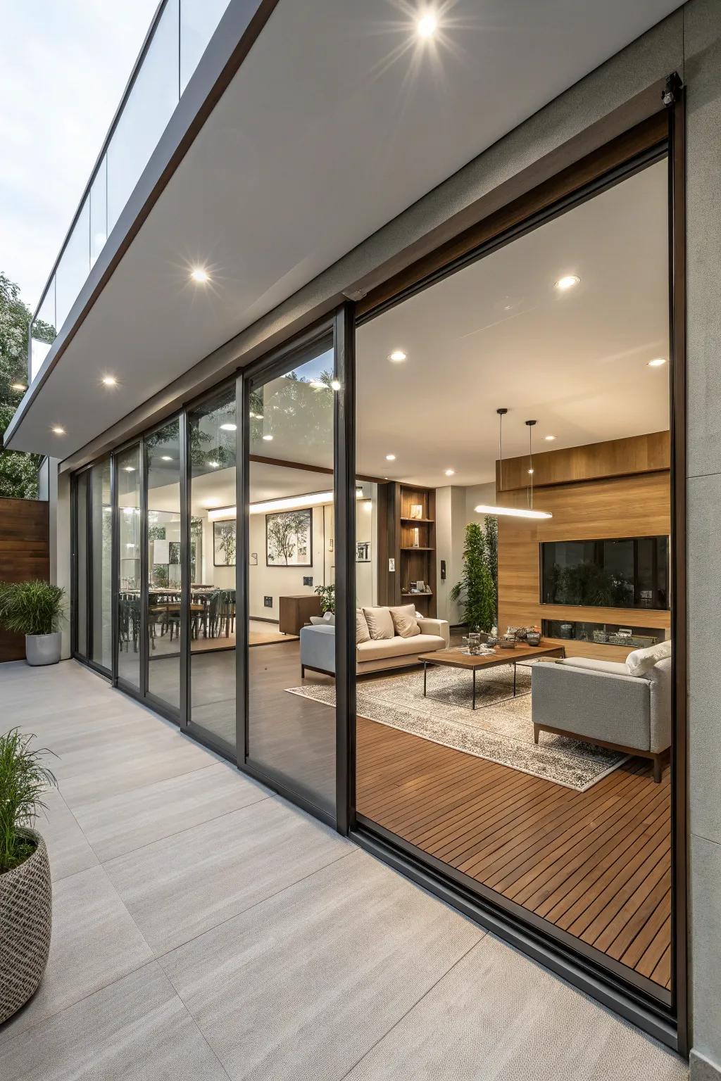 Adaptable sliding panels offering versatility and customization
