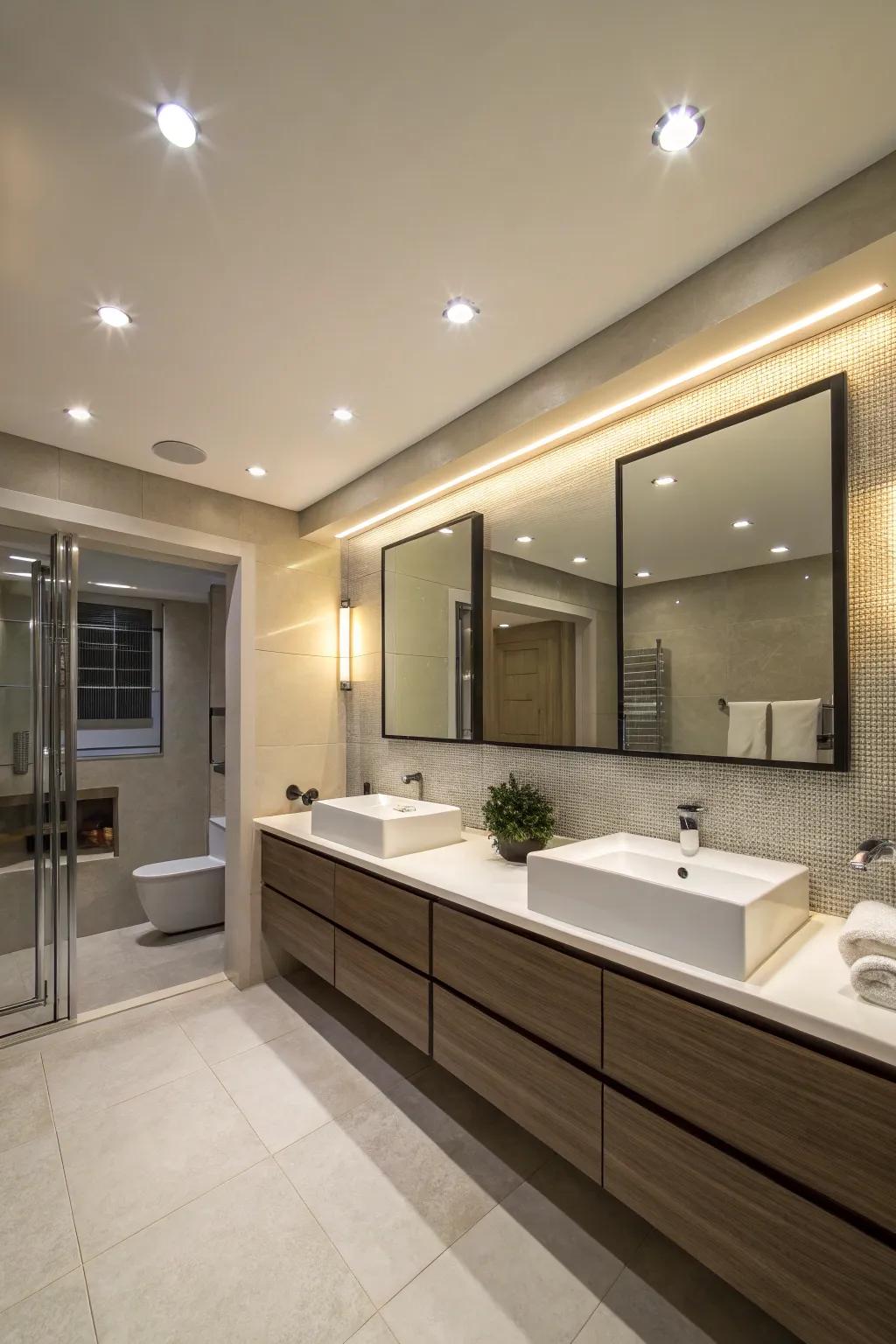 Recessed lighting offers a clean, unobtrusive look.