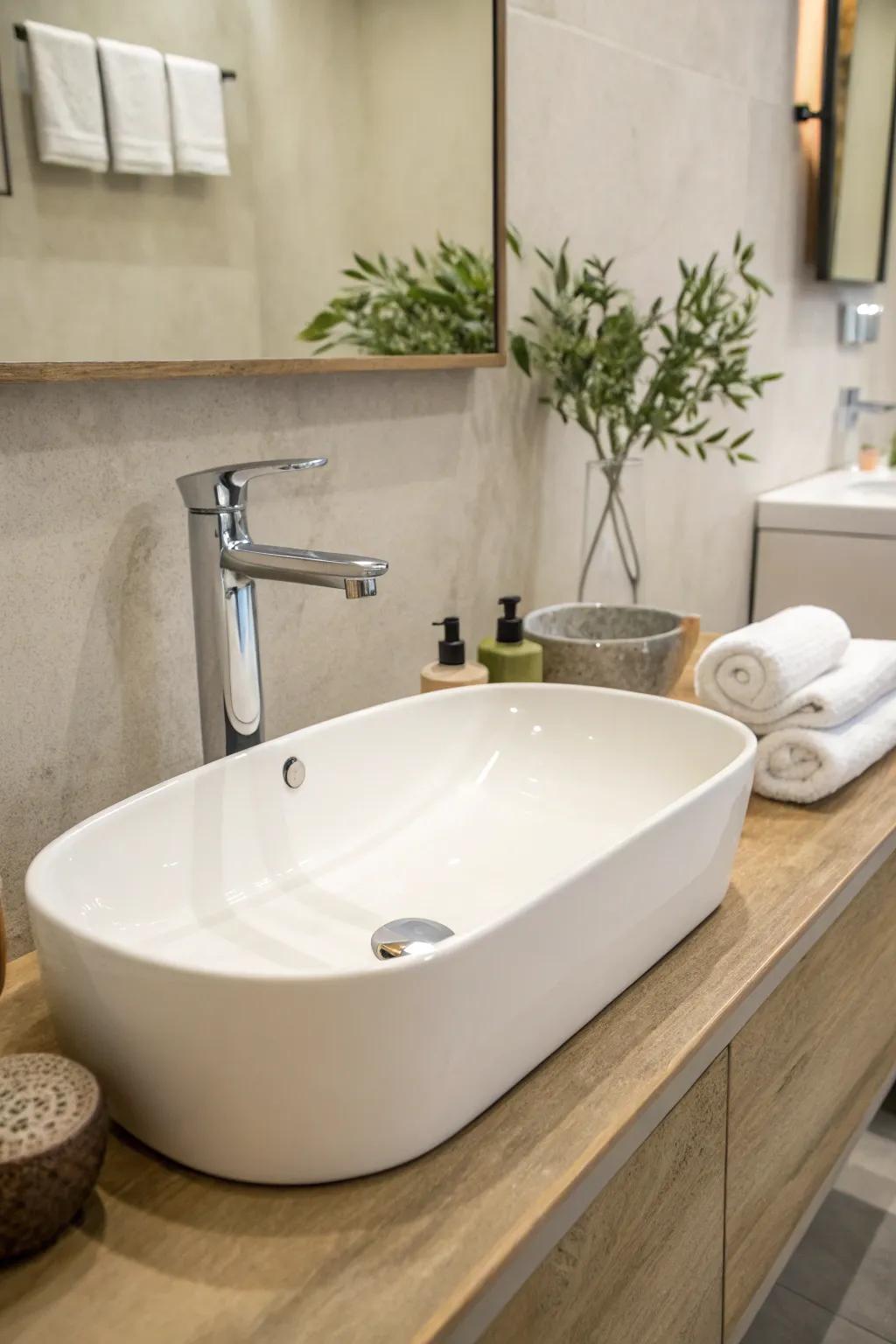 The epitome of minimalist grace, featuring clean lines and polished surfaces.
