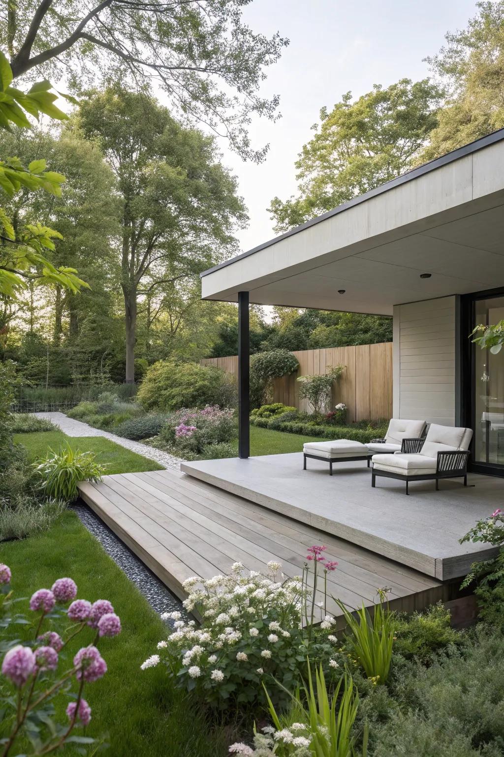 Flat roofs give outdoor spaces a modern feel, which makes them ideal for contemporary homes.