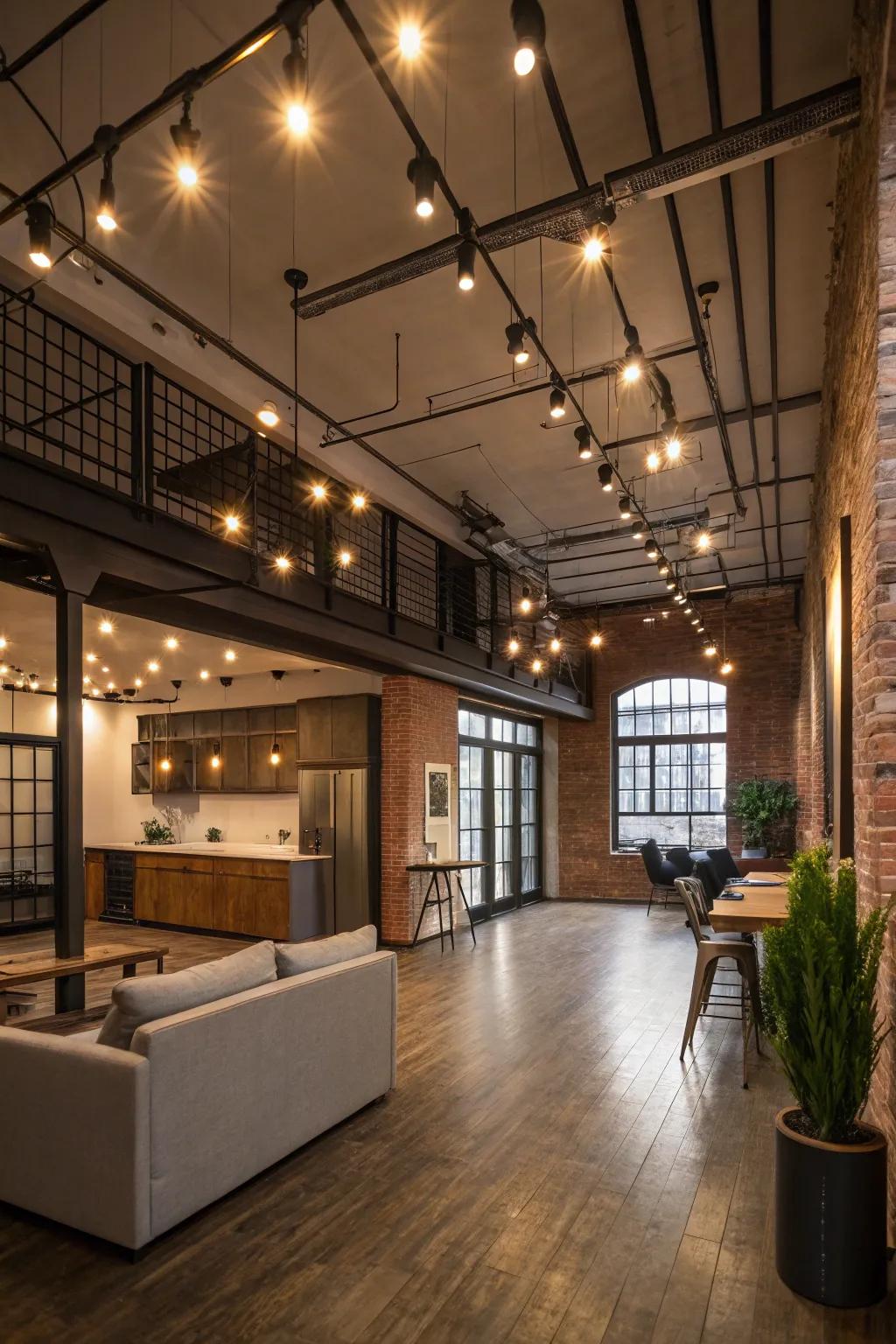 Layered illumination turns this loft into a tranquil getaway.