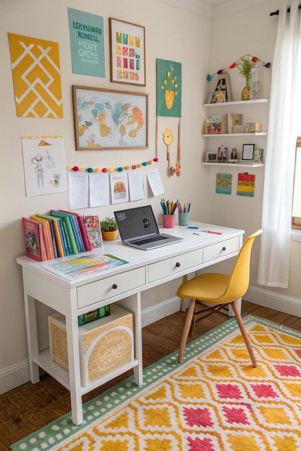 Bright decor that brings joy and energy to the learning space.