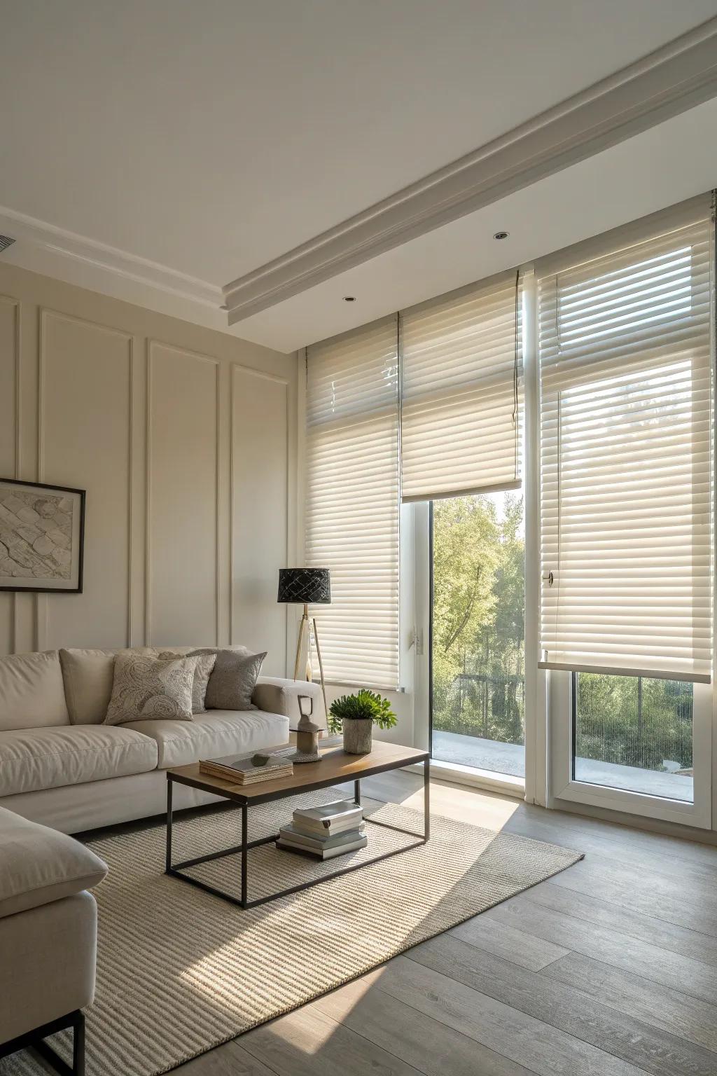 Blackout blinds present a minimalist method for light control, suitable for modern environments.
