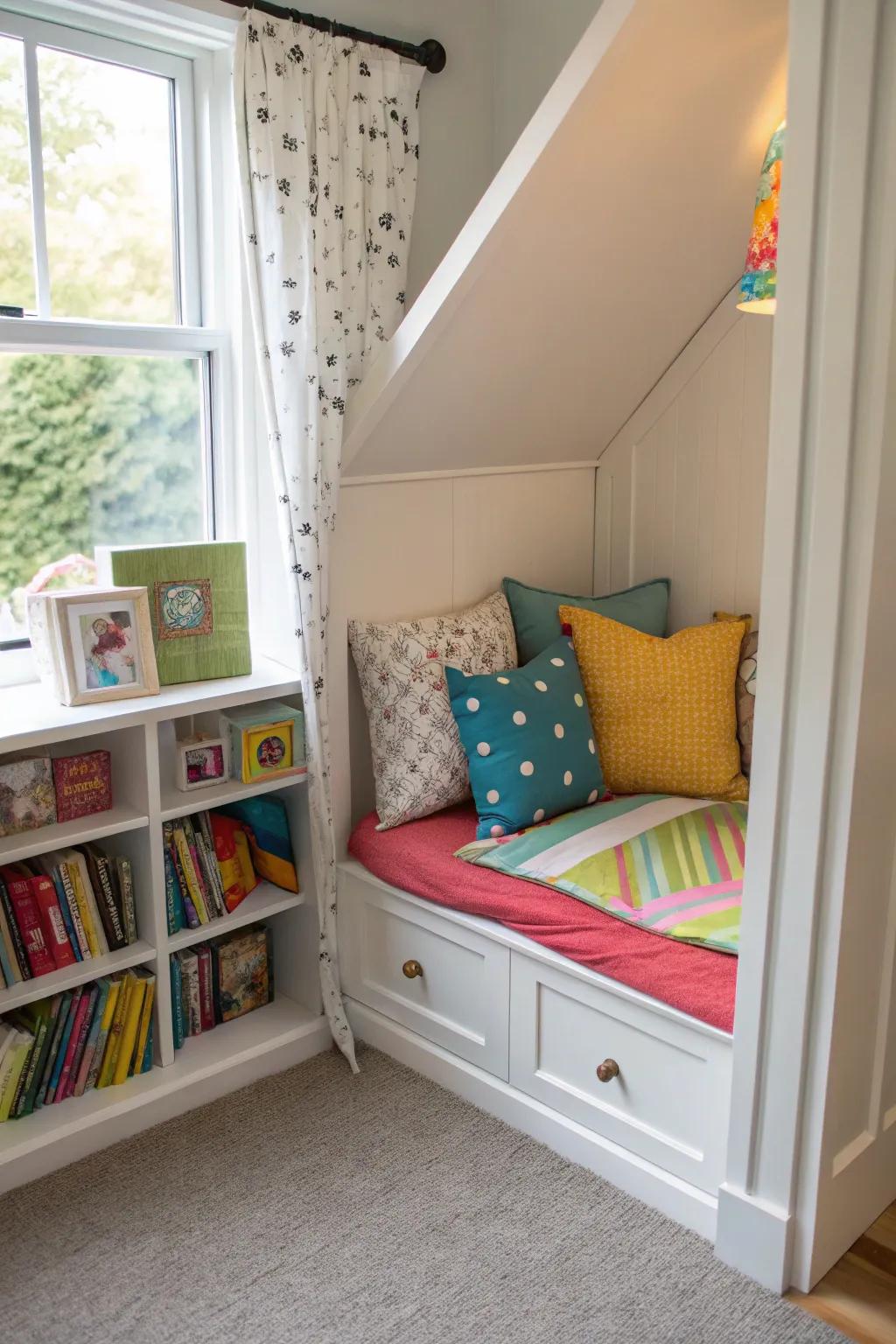 An enchanting reading corner that ignites youthful minds to delve into literary exploration.