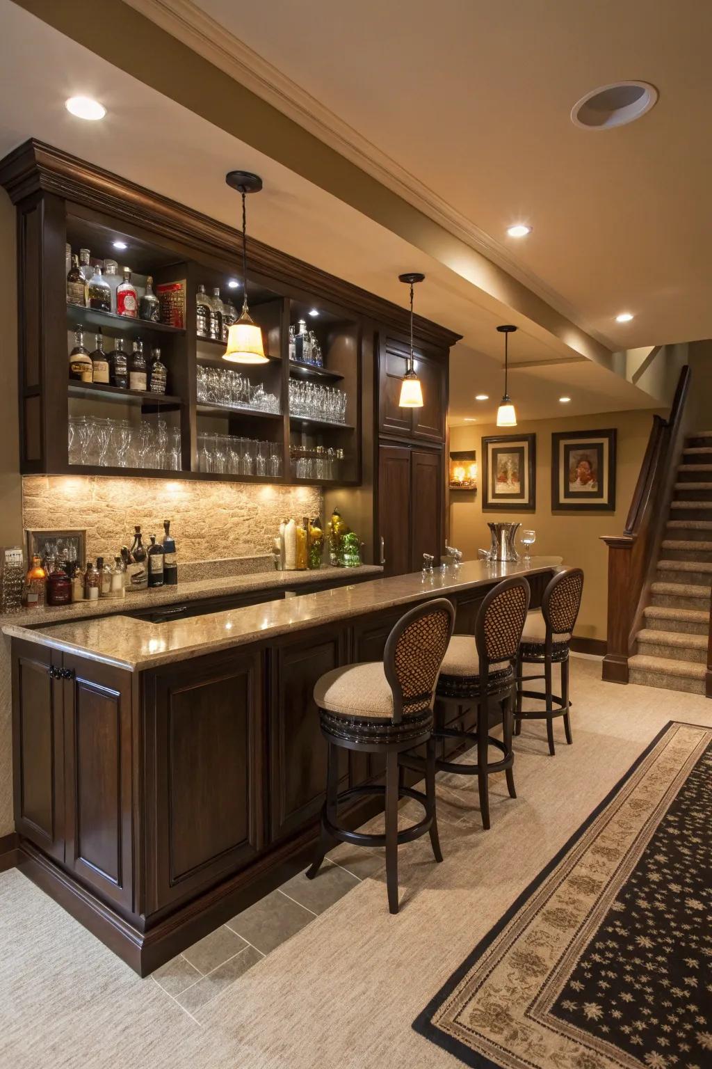 Create your own bar haven for social gatherings and relaxation.