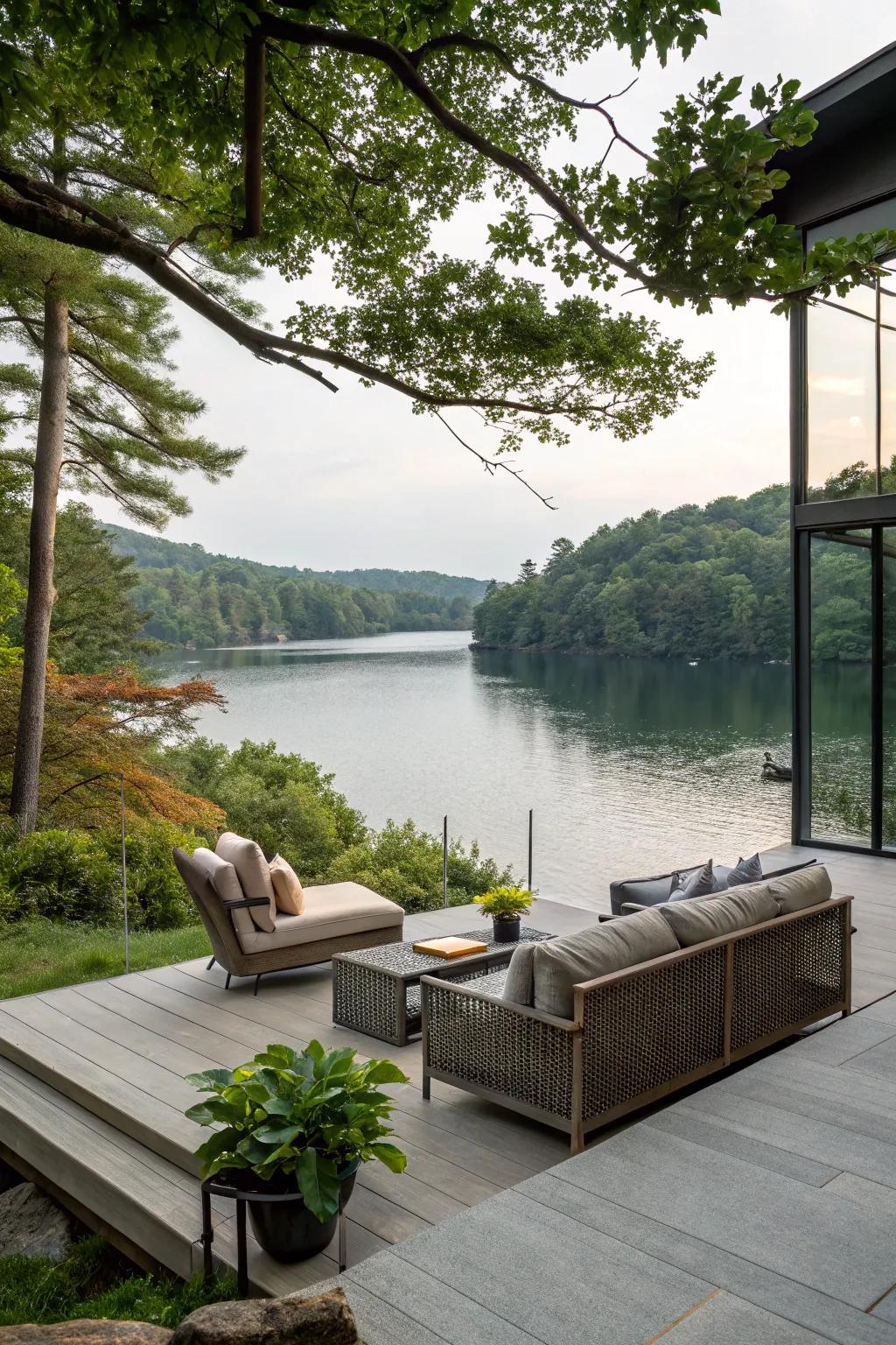 A welcoming outdoor area designed for relaxation and connection with the outdoors.