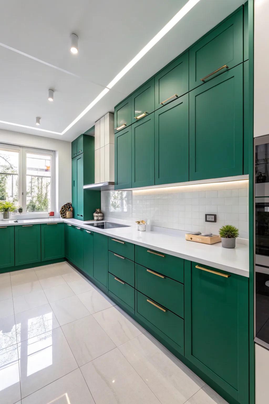 Forge a notable declaration through audacious hue embellishments inside your modular cooking haven.