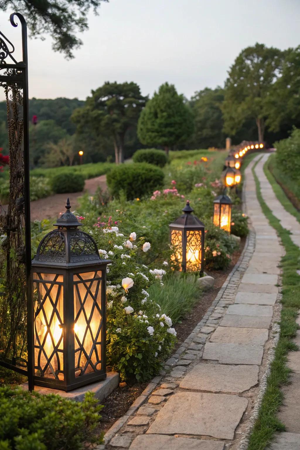 Let lanterns softly light your path.