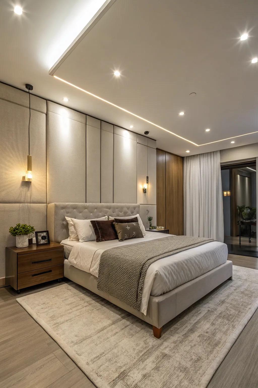 Recessed lighting offers subtle sophistication.