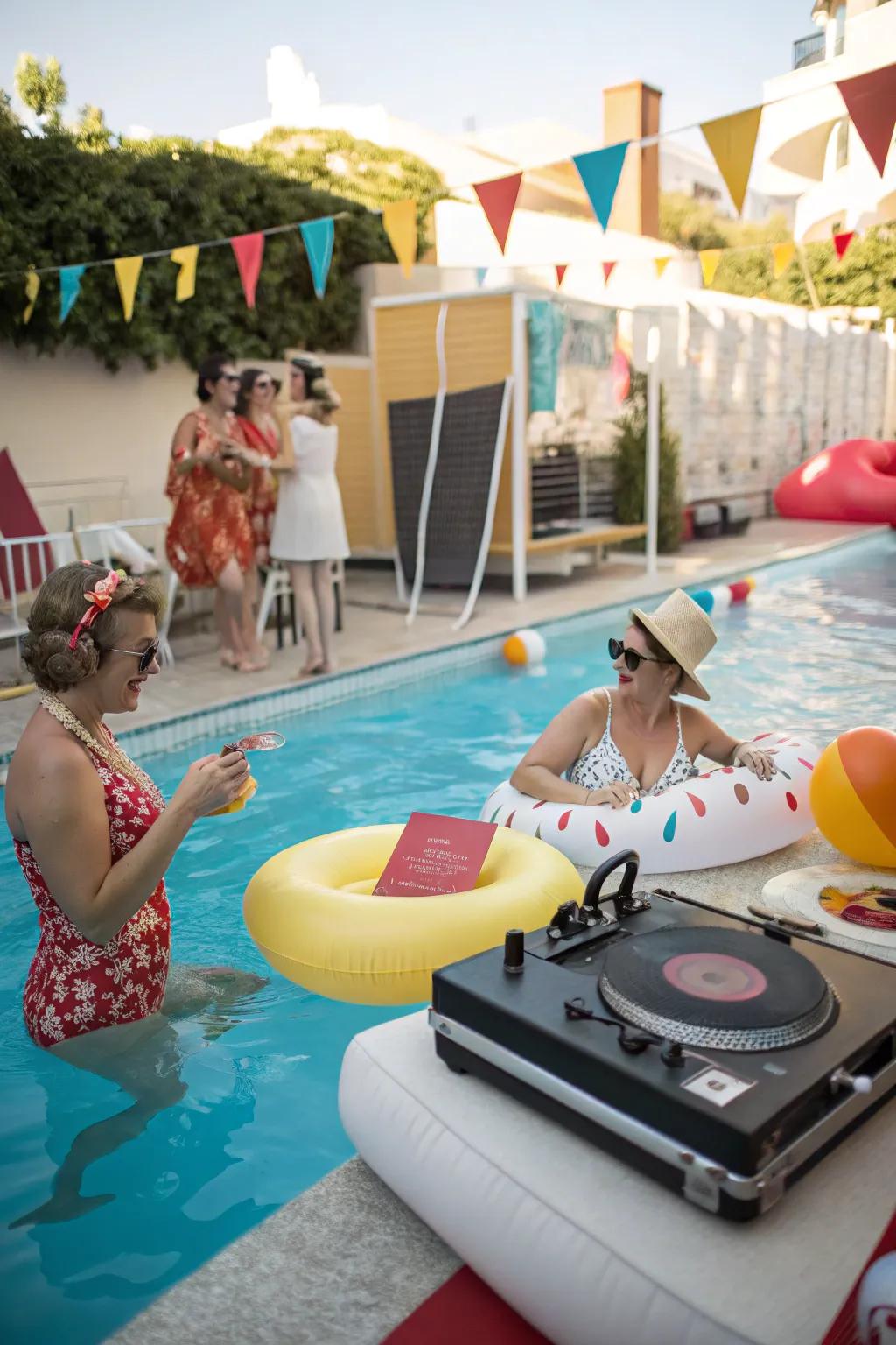 Make a splash with a fun retro pool party.
