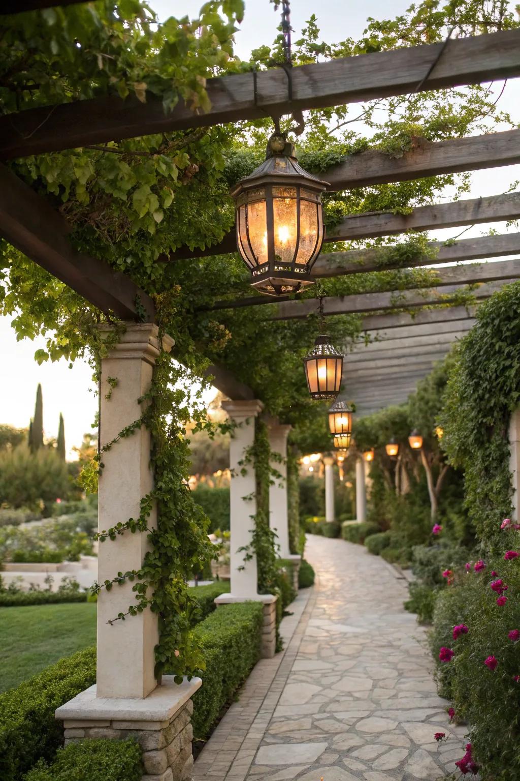 Illuminated cages infuse sophistication into your outdoor retreat.