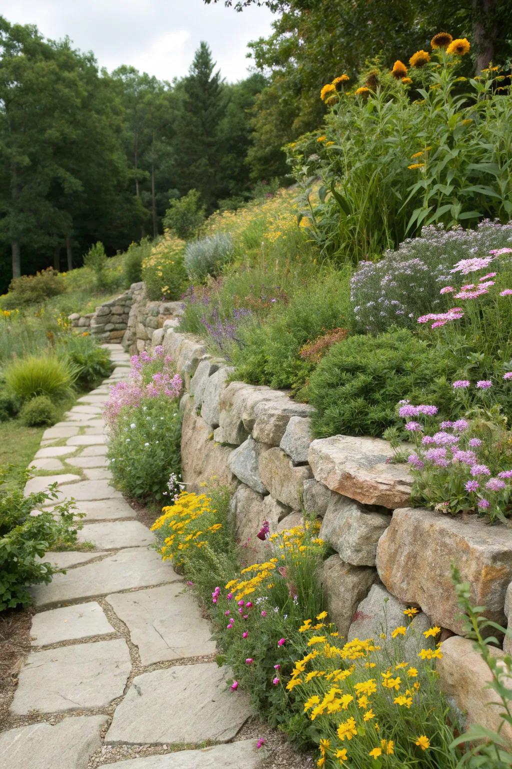 Realistic rock walls that mix perfectly with the surrounding.