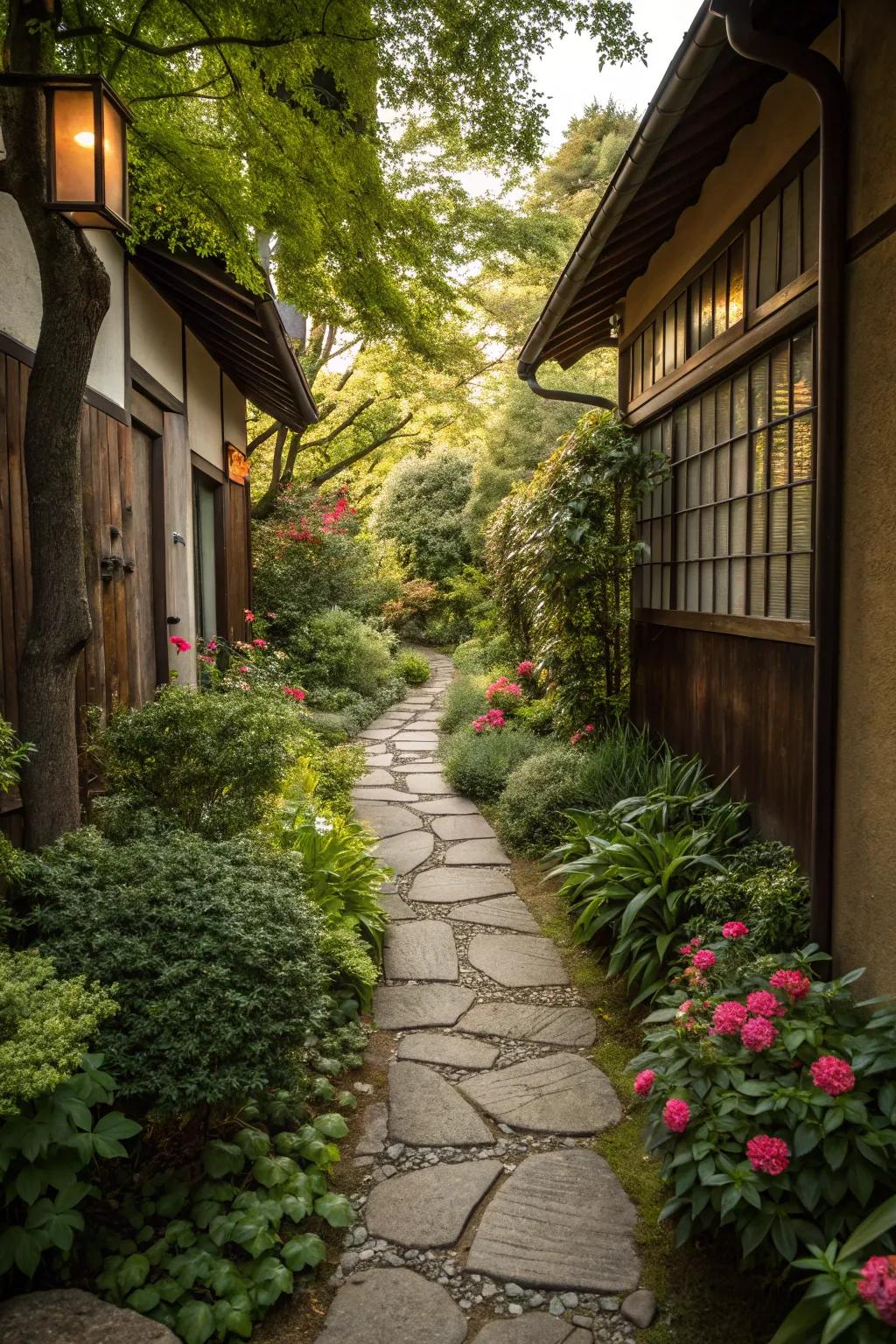 Transform your side space into a stunning stone path.