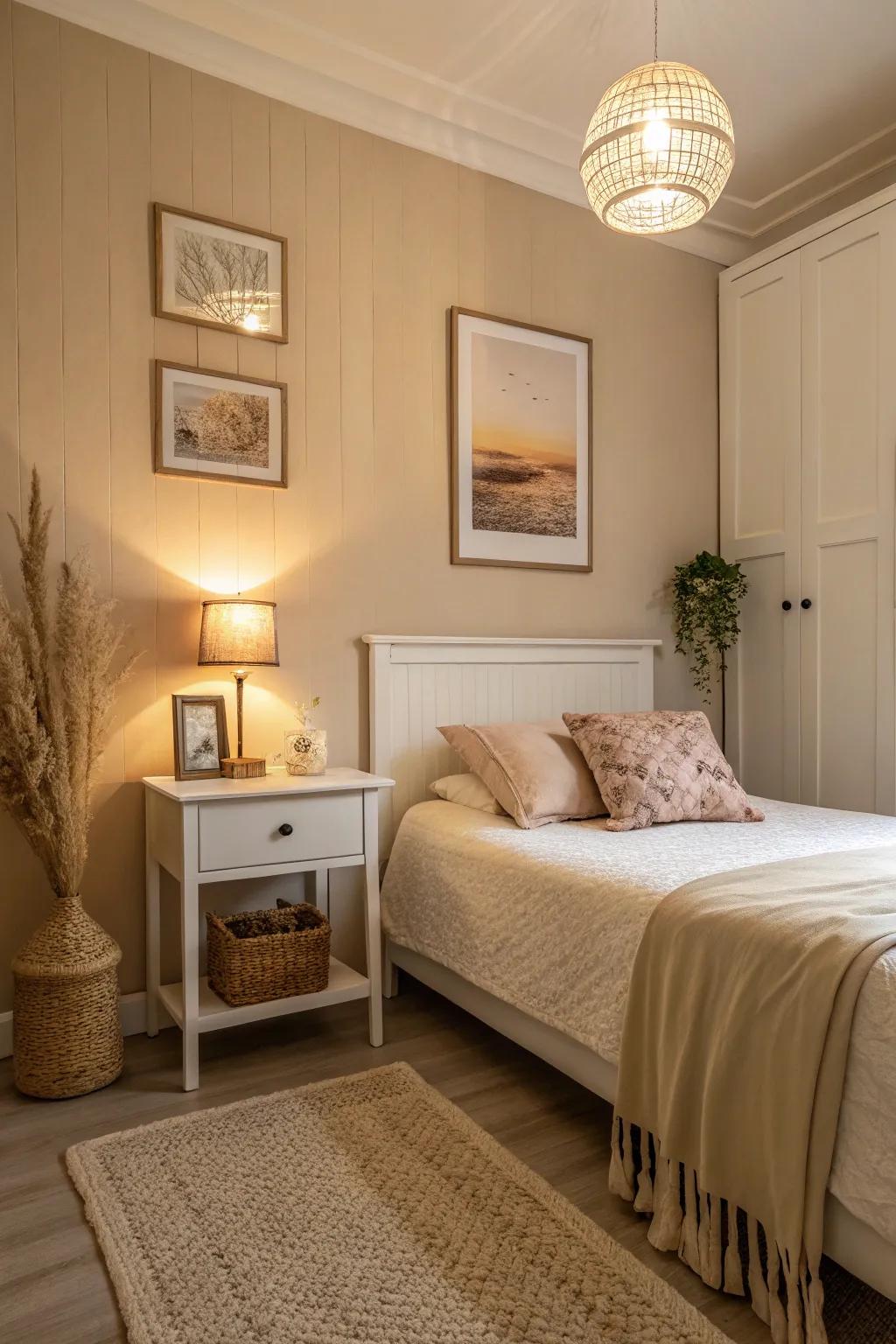 Neutral shades create a comfortable and flexible atmosphere.