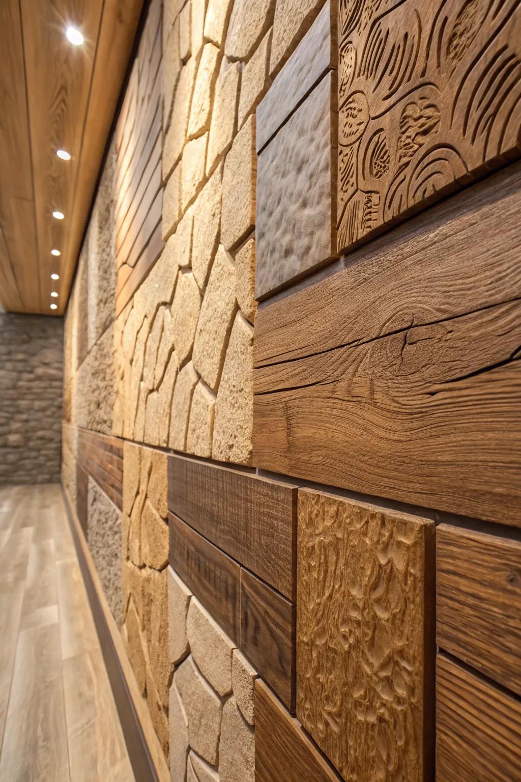 Depth and interest created by varying textures.