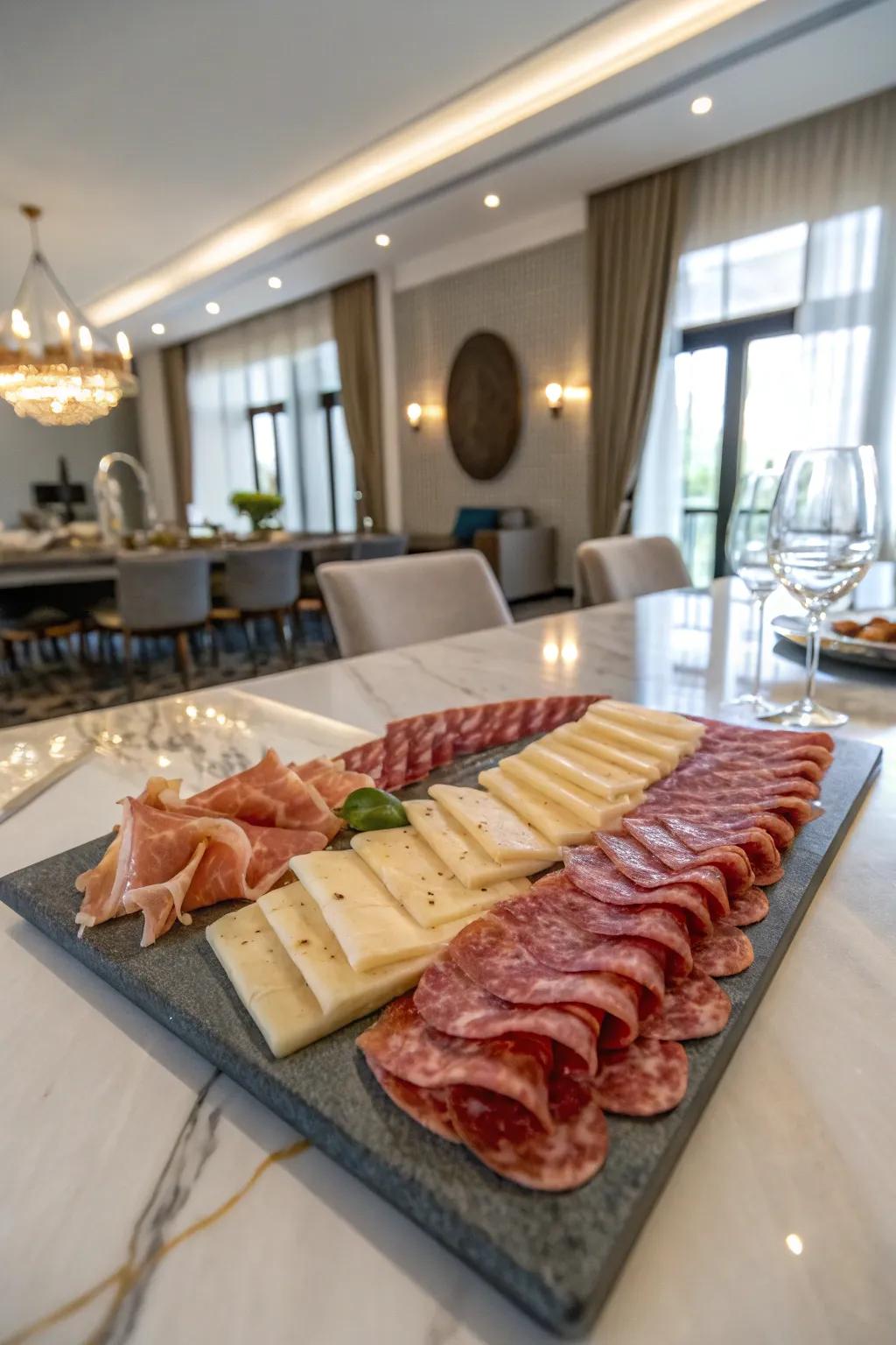 Cured meats bring savory richness to the wine platter.