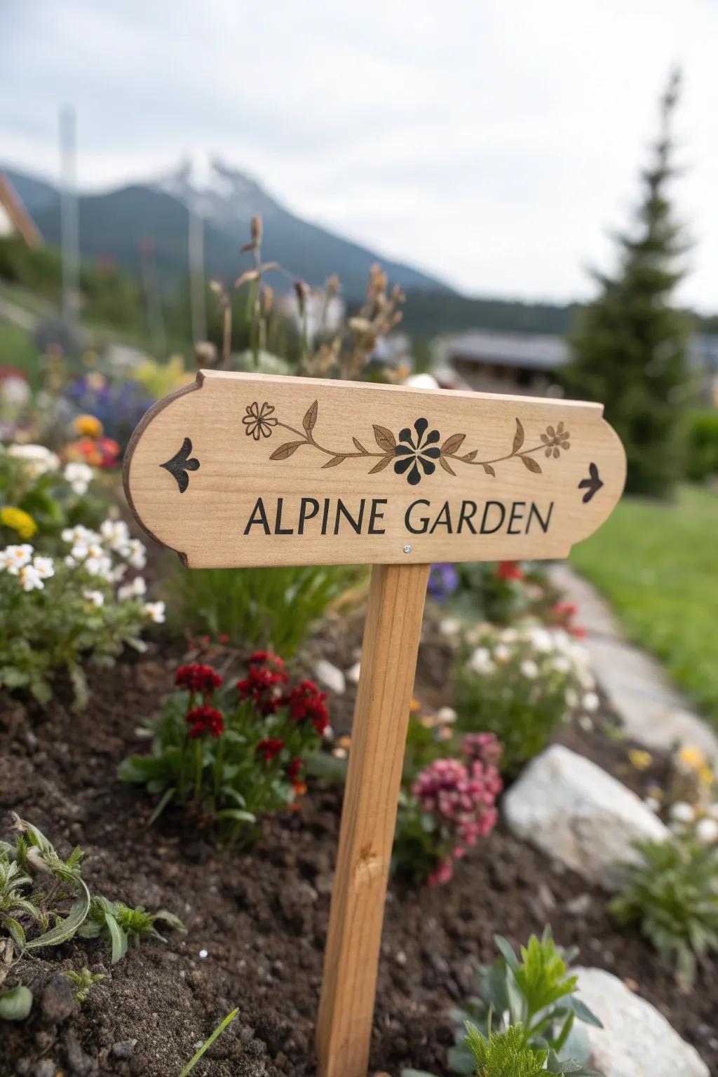 Charming plant labels with unique accents.