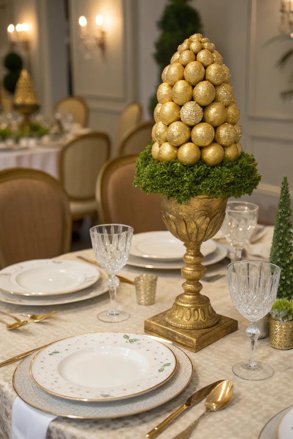 Gilded egg garden art offers a stunning focal point for Easter décor.