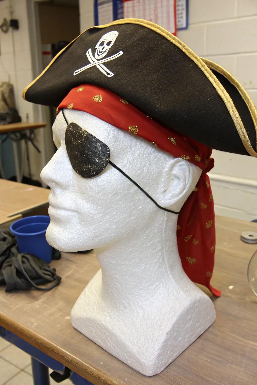 A pirate head ready to set sail on Halloween night.