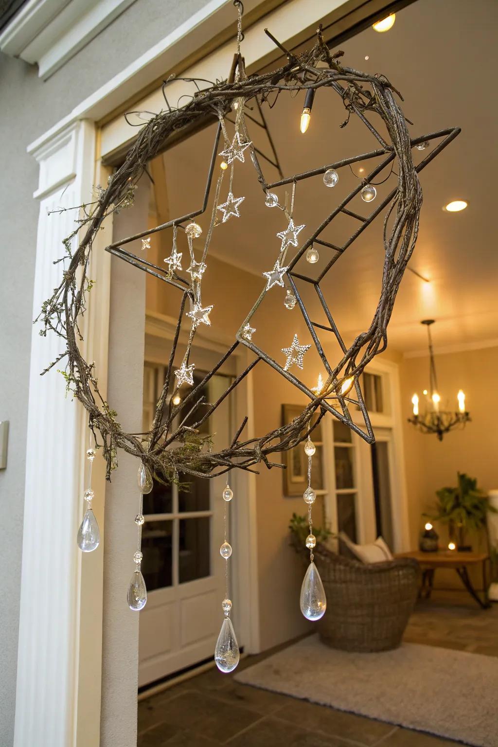 An enchanting crystal star wreath to dazzle and delight.