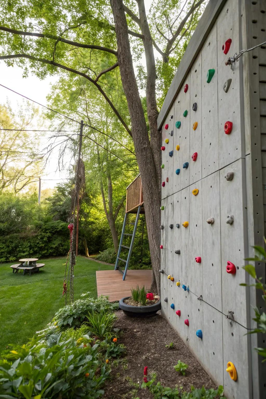 A climbing wall sparking exploration and enjoyment