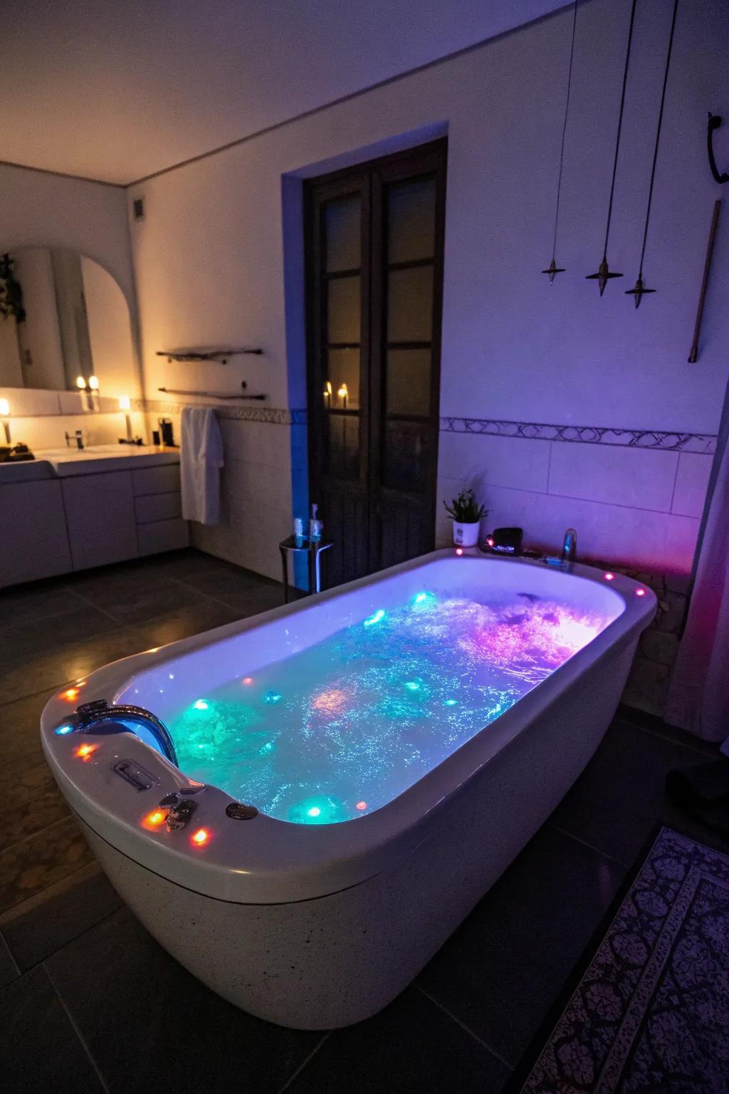 Create a magical bath experience with glow-in-the-dark elements.