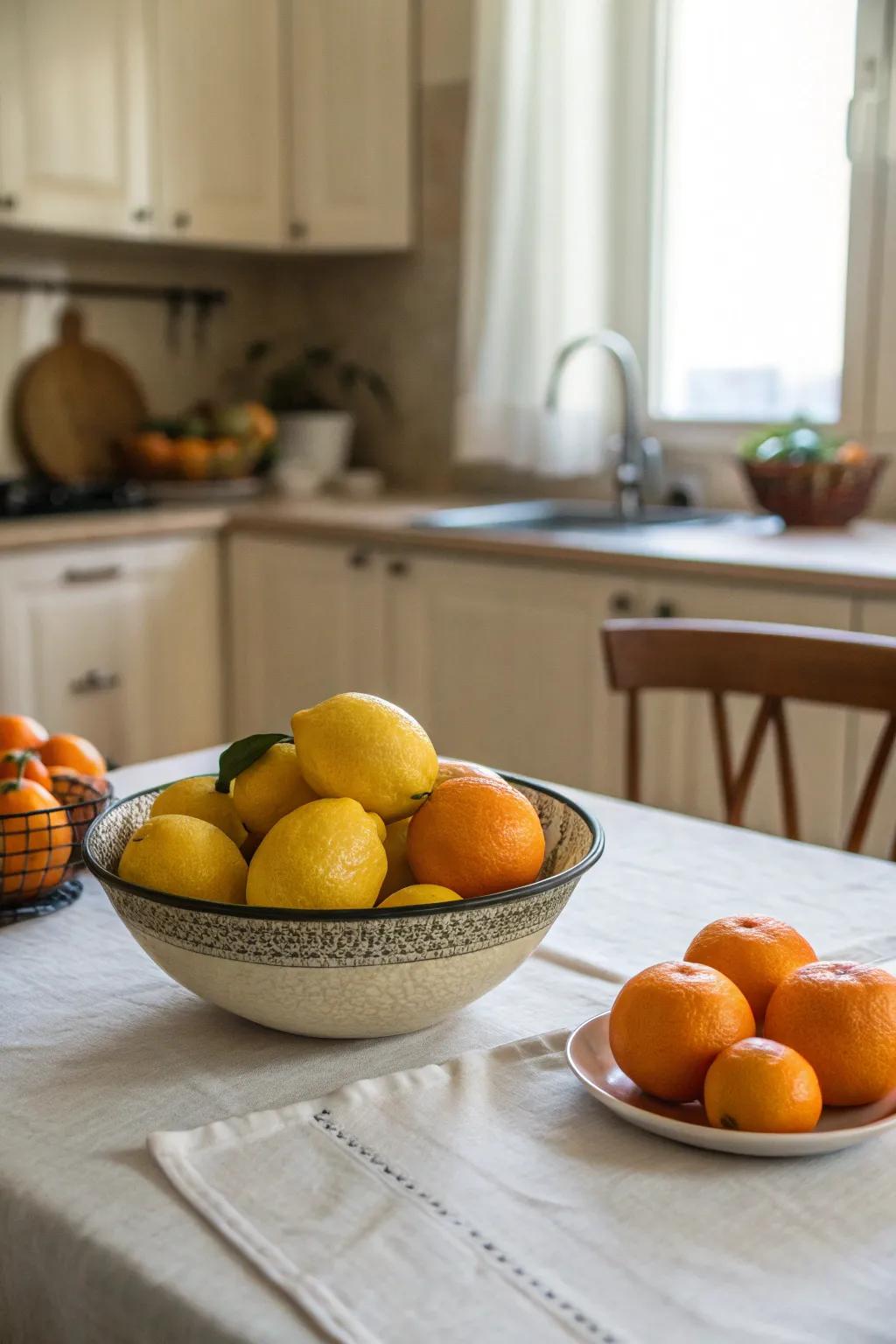 Citrus fruits contribute color and aroma.