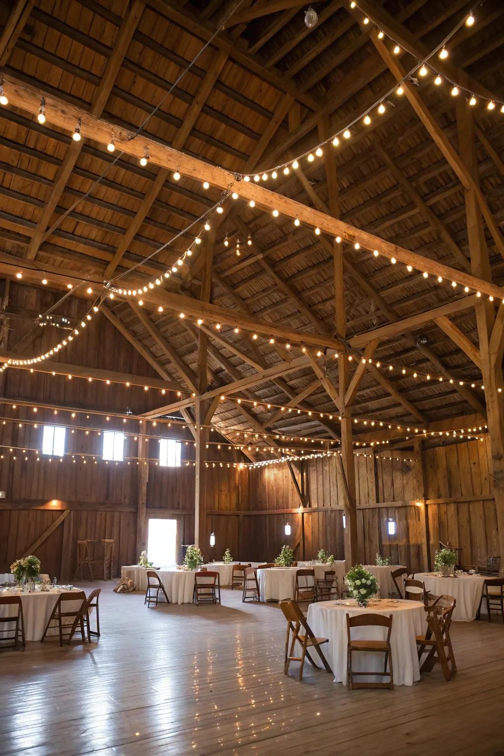 A barn dance reception filled with rustic elegance.