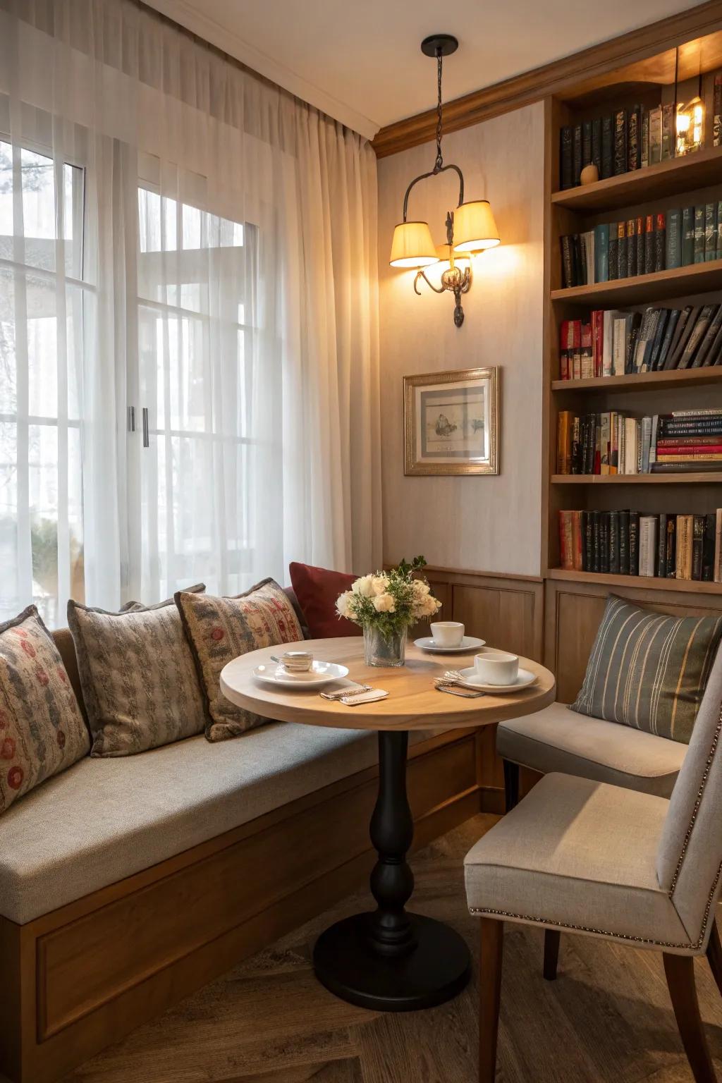 A delightful hideaway that delivers an intimate dining adventure in a compact space.