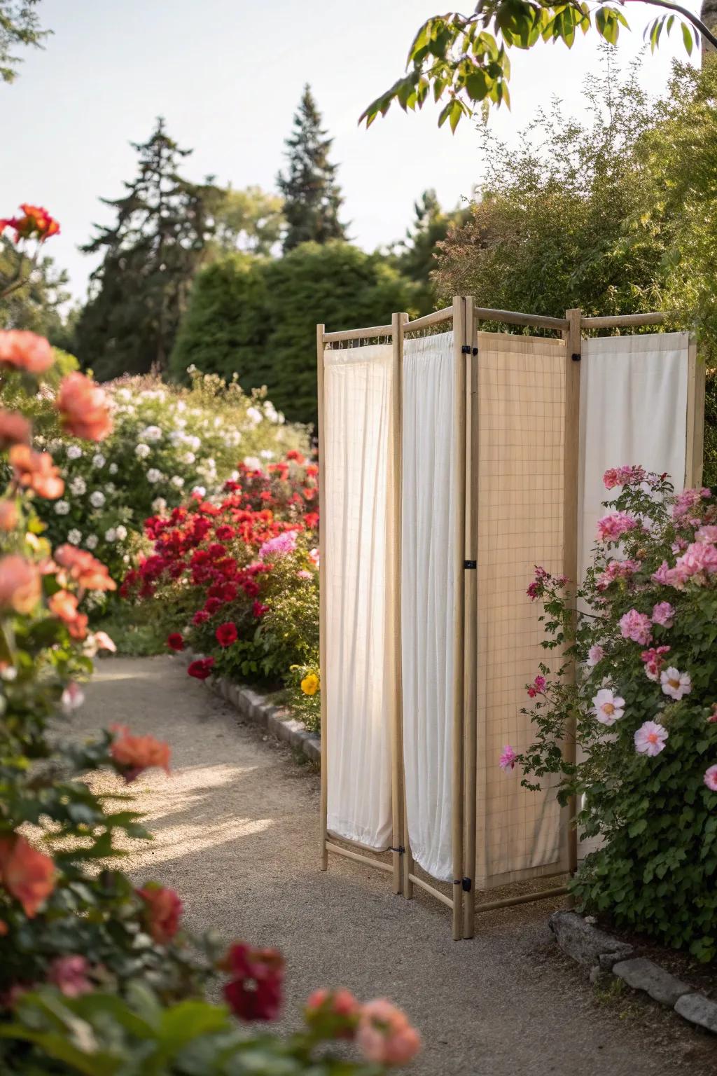A movable panel providing seclusion wherever it’s needed.