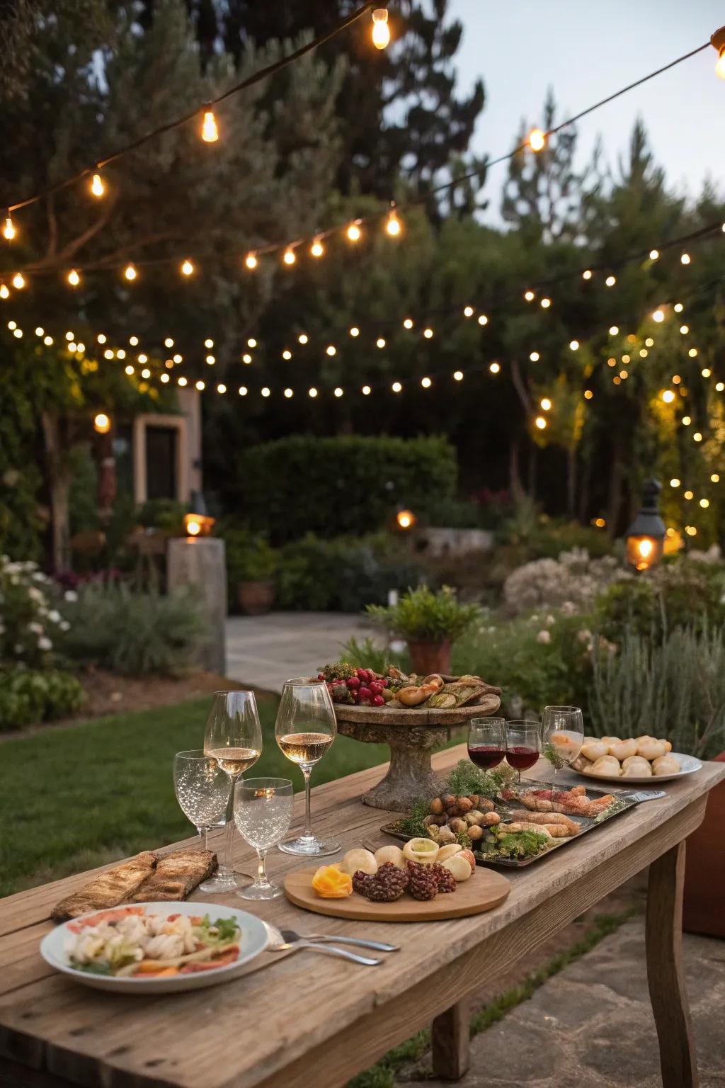 Hold a captivating garden party under the stars.