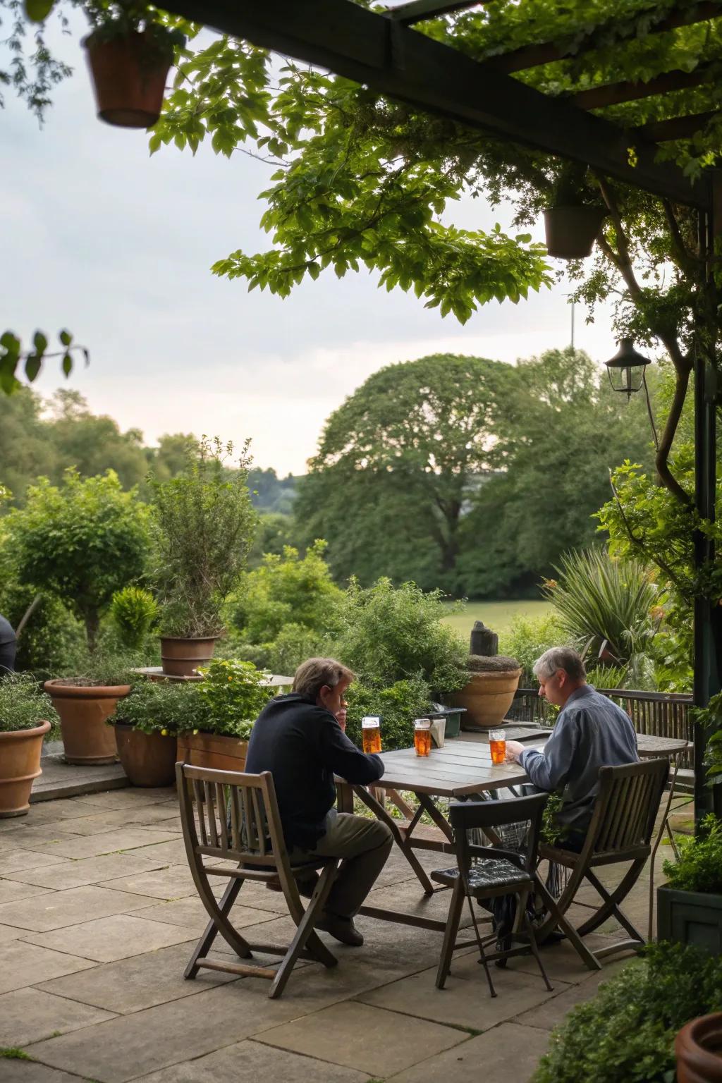 Bring the comfort of indoors to your outdoor area with a sophisticated patio pub table.