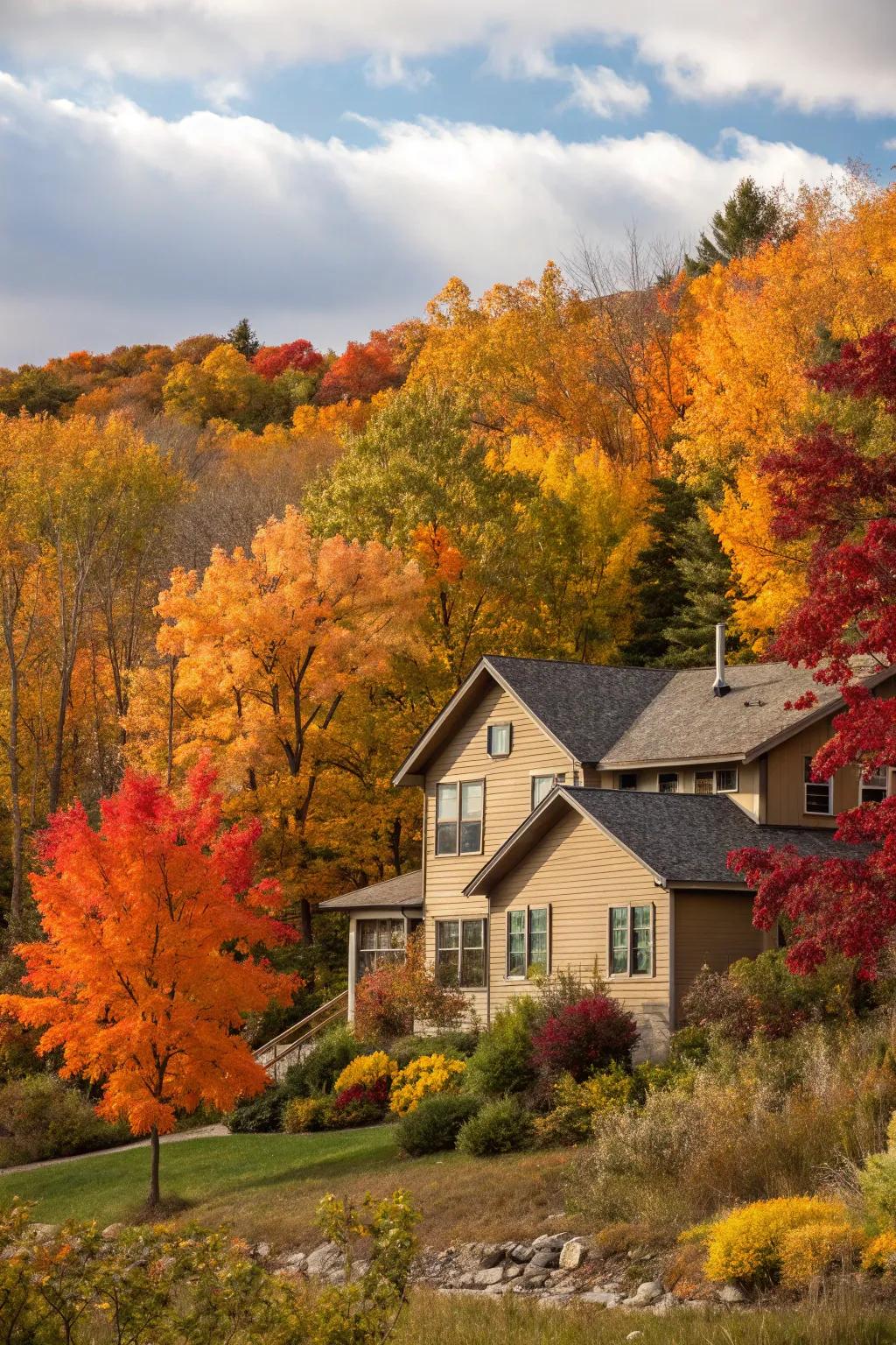 Earth-toned cladding cultivates a comfortable, nature-inspired aesthetic.
