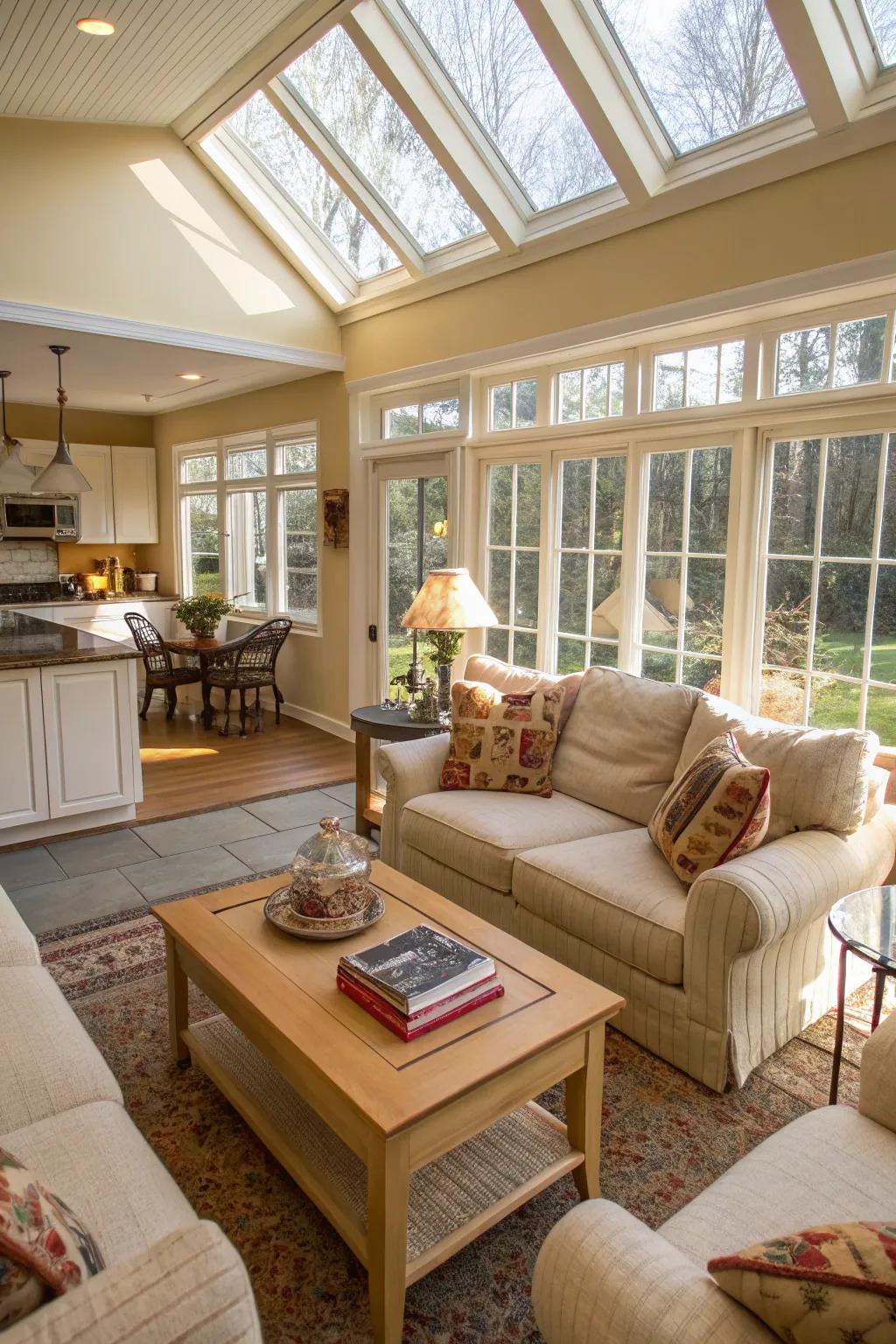 Comfortable furnishings encourage leisure and ease.