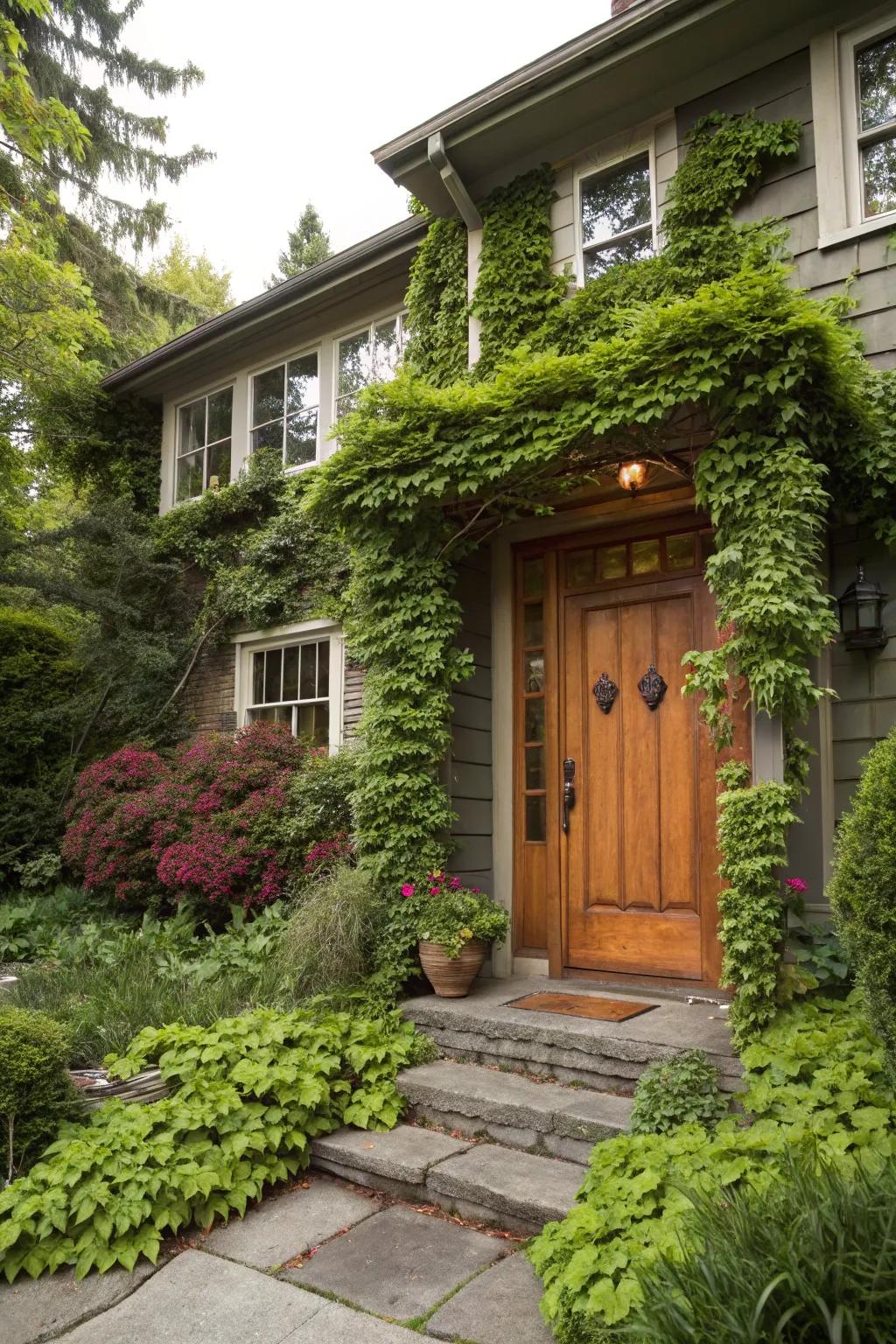 Unprocessed timber entrances deliver coziness and elegance to your split level dwelling.