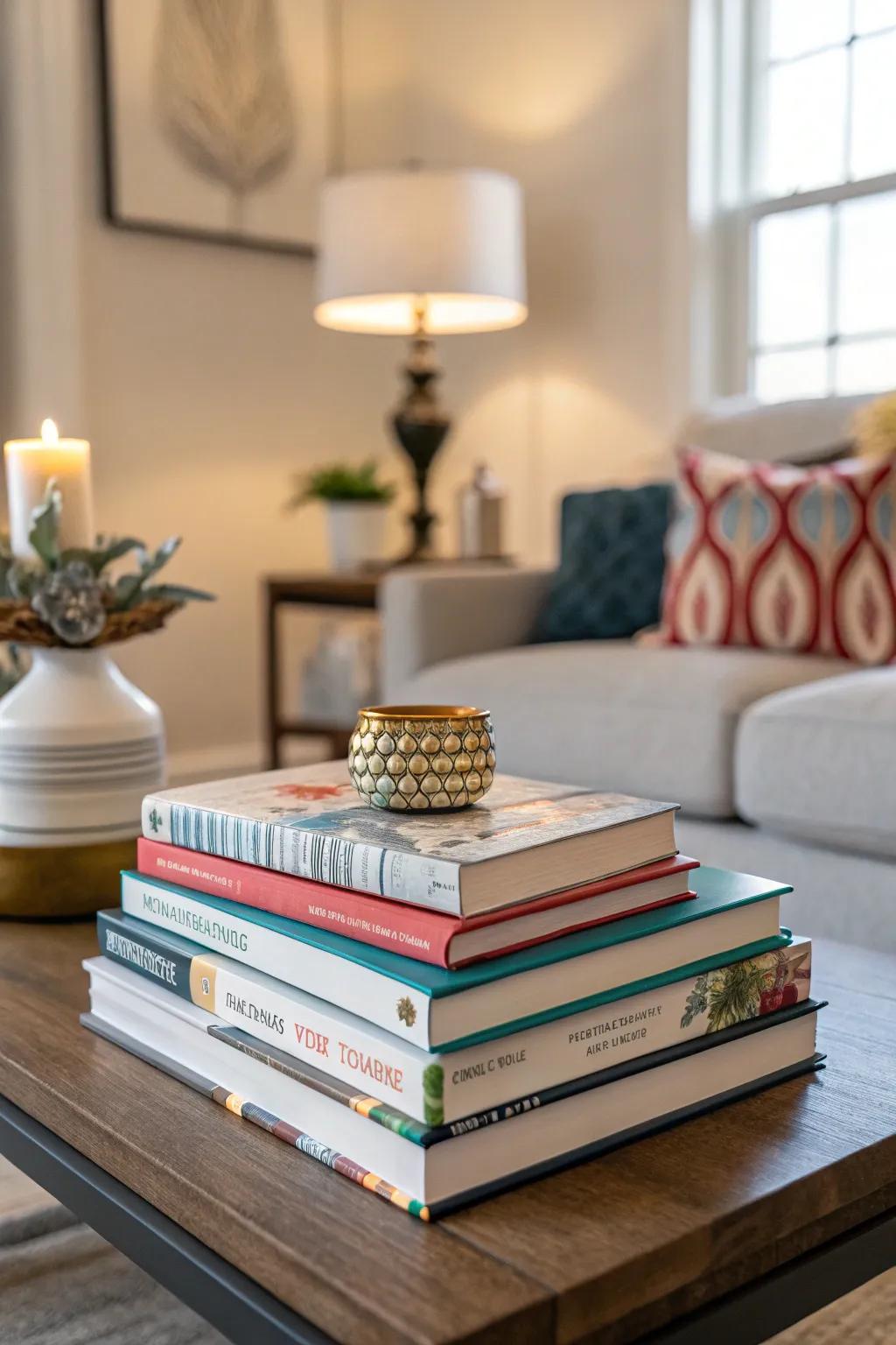 Books bring character and charm to any table setting.